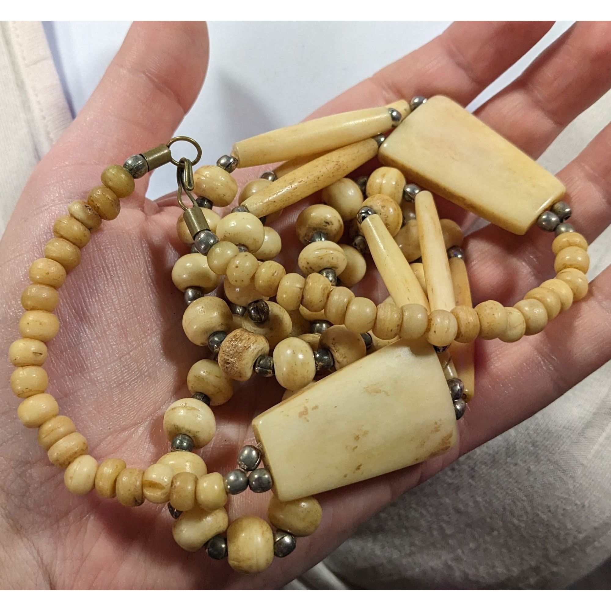 Other Vintage Tribal Carved Cow Bone Statement Necklace Size ONE SIZE - 5 Thumbnail