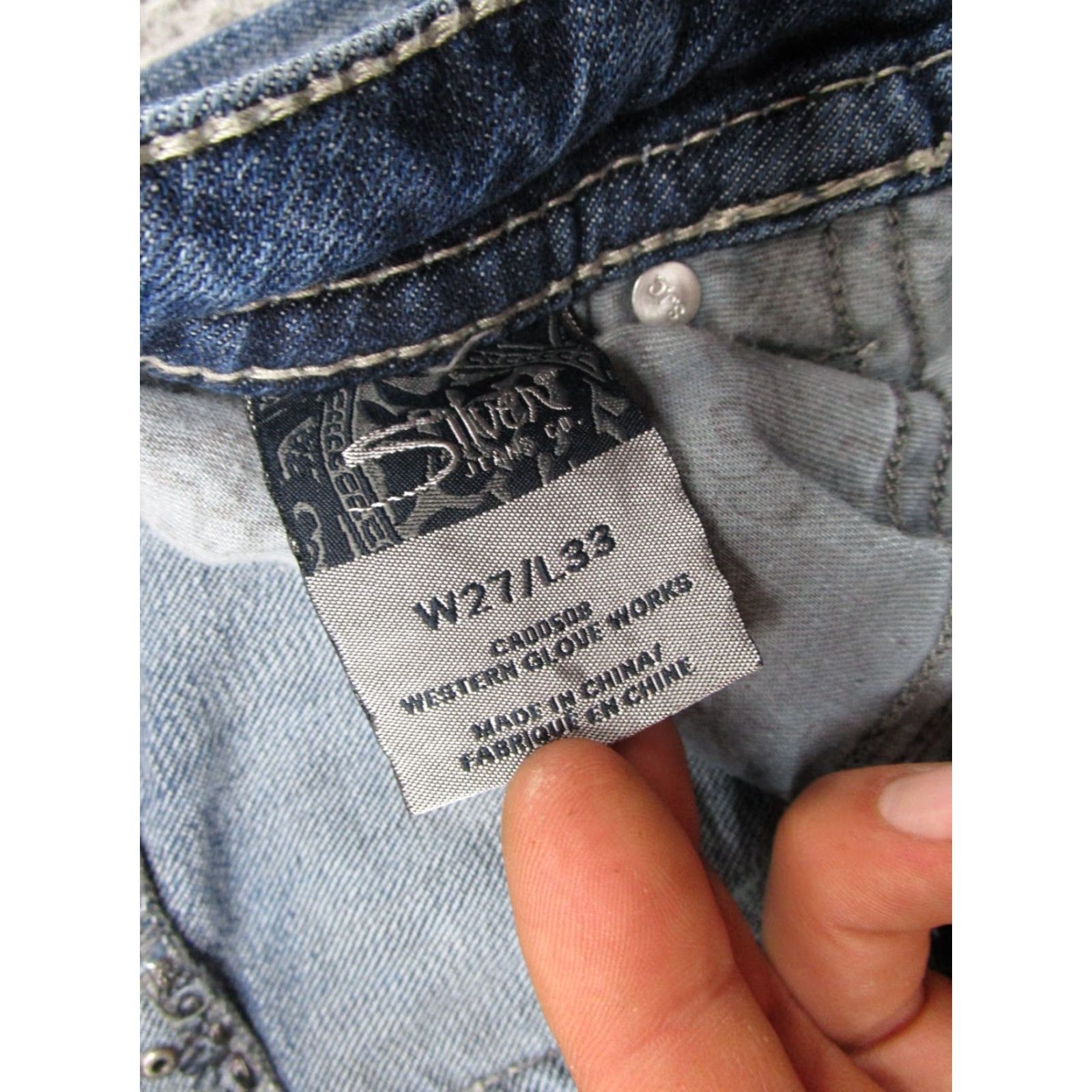 Silver Jeans Co. Silver Jeans Co Aiko Bootcut Distressed Blue Denim Jeans Women's 27X33 Size 27 33 Blue Jeans Distressed 5-Pocket Design Womens Jeans Size 27" / US 4 / IT 40 - 5 Thumbnail
