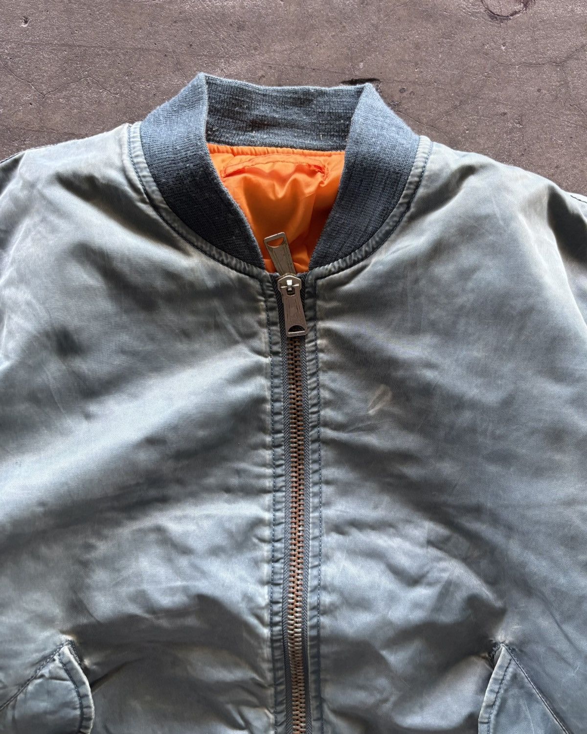 Alpha Industries 1990s Bomber Faded Grey Reversible Japan Jacket Size US L / EU 52-54 / 3 - 4 Thumbnail