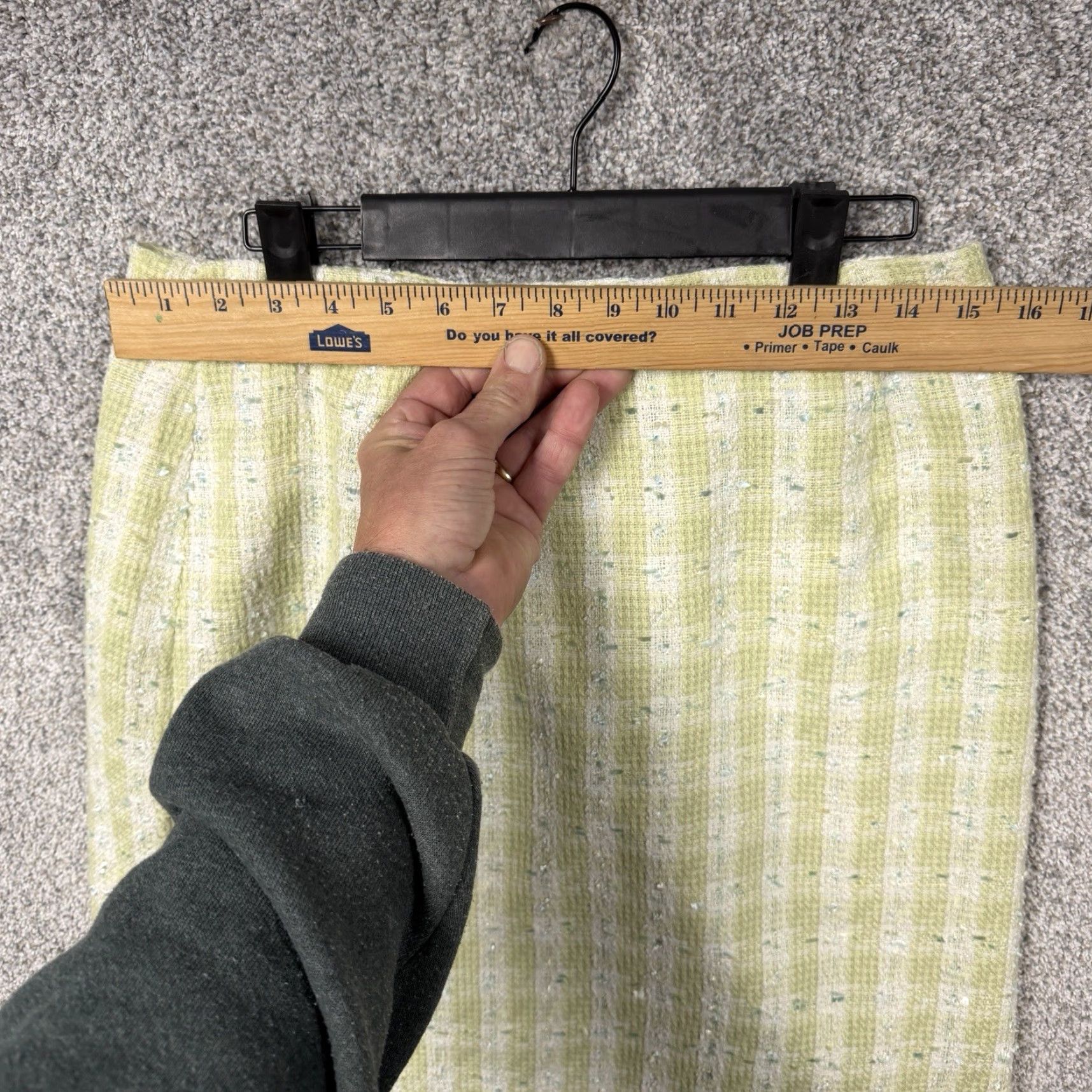 Vintage Chadwicks Skirt Sz 12 Plaid Boucle Tweed Frayed Hem Preppy Office Career Knee Length Pencil Womens Size 34" / US 12 / IT 48 - 3 Thumbnail