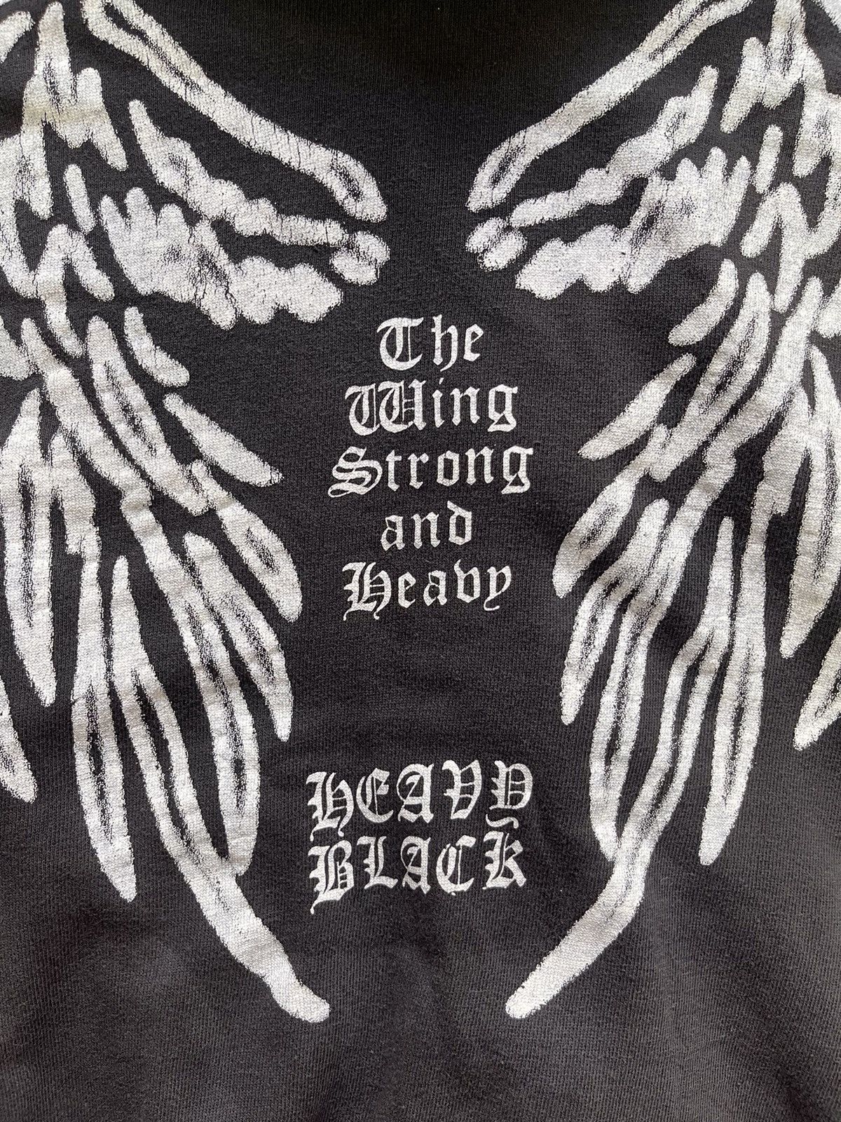 Beauty Beast 2000s Y2K Third Row Heavy Black Cross Faded Hoodie A4 Size US L / EU 52-54 / 3 - 14 Thumbnail