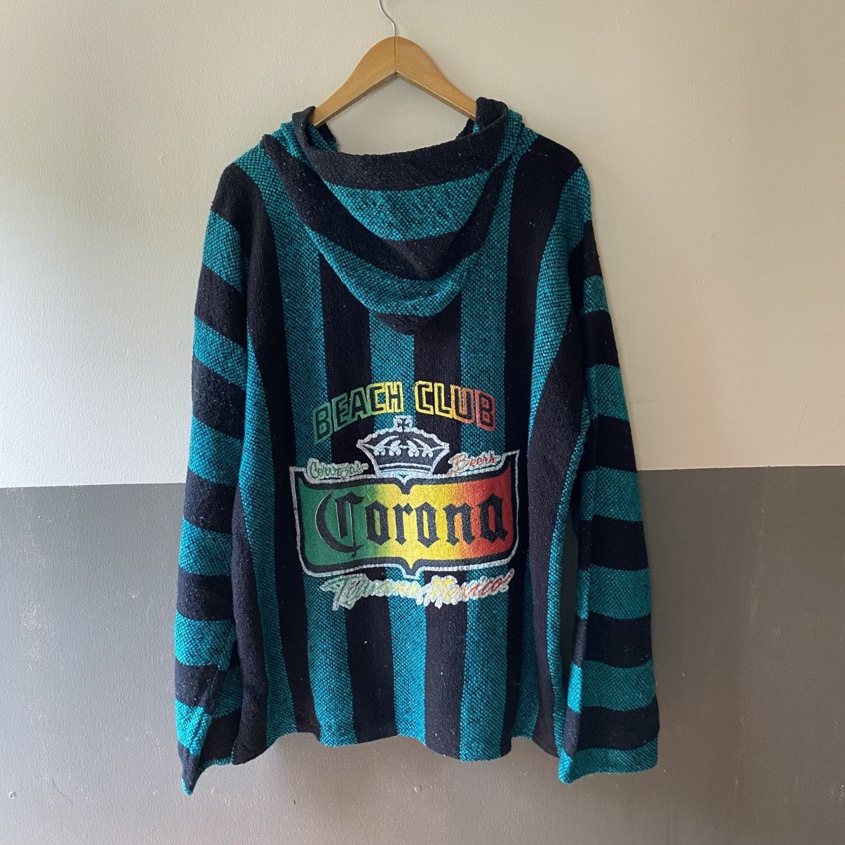 Vintage Black and Teal Striped Baja Hoodie Size US L / EU 52-54 / 3 - 2 Thumbnail