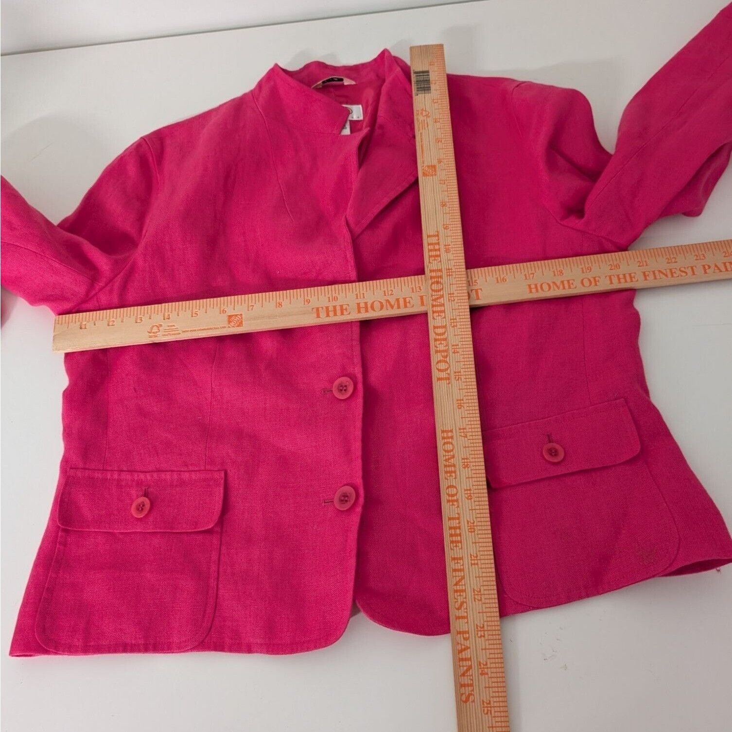 Talbots Talbots Irish Linen Blazer Womens Petite Size 14 Pink Size XL / US 12-14 / IT 48-50 - 7 Thumbnail