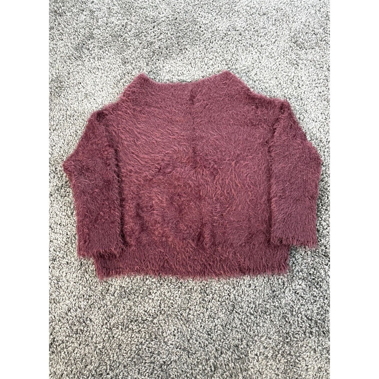 Express Express Sweater Women's Small Purple Mohair Oversized Knit Collared Pullover Y2K Style Boxy Size S / US 4 / IT 40 - 5 Thumbnail