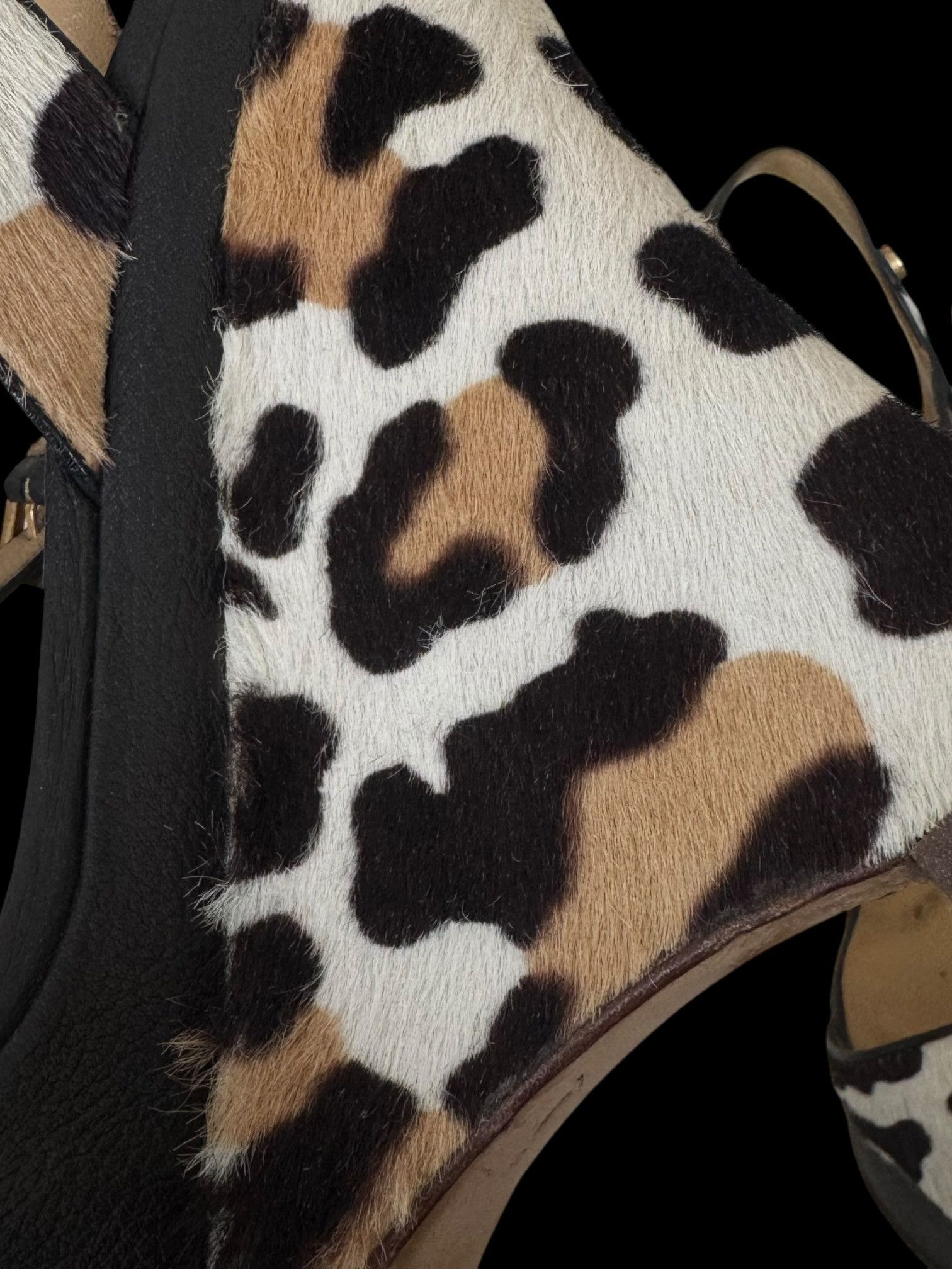 Giovanni Valentino Valentino Garavani Pony Hair Leopard Platform Sandals Size US 11 / IT 41 - 4 Thumbnail