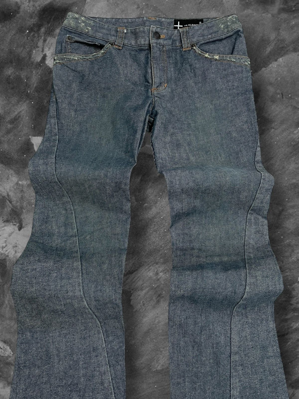 Japanese Brand Vintage Designer Mk Klein Flared Distressed Denim Size US 30 / EU 46 - 6 Thumbnail