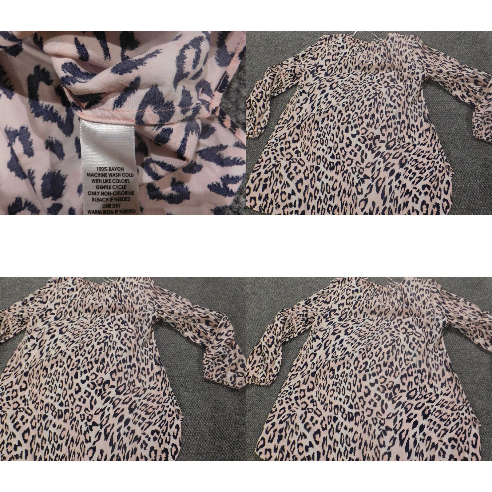 Vintage Crown & Ivy Blouse L Womens Blue Animal Print Collared Pullover Casual Denim Rayon Shirt/Top Size L / US 10 / IT 46 - 8 Thumbnail