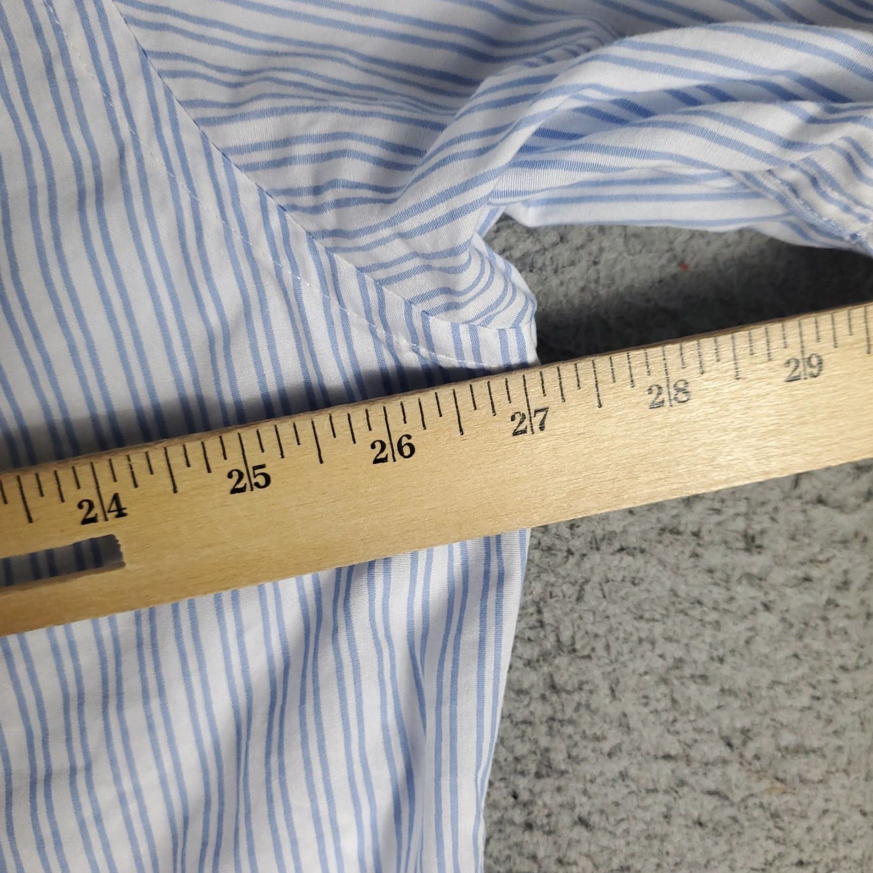 Brooks Brothers Brooks Brothers Shirt Mens 17.5 Blue Striped Regent Dress Button Up Short Sleeve Size 46R - 5 Thumbnail