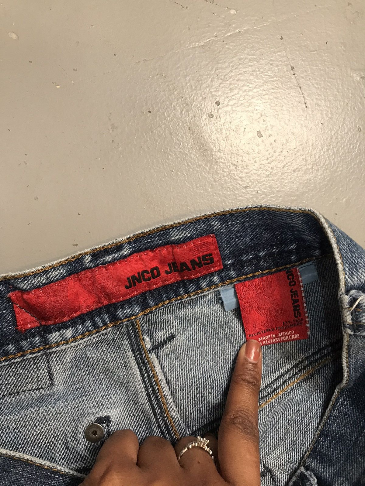 JNCO Vintage Jnco skull on fire 🔥 straight fit denim Size US 26 / EU 42 - 6 Thumbnail