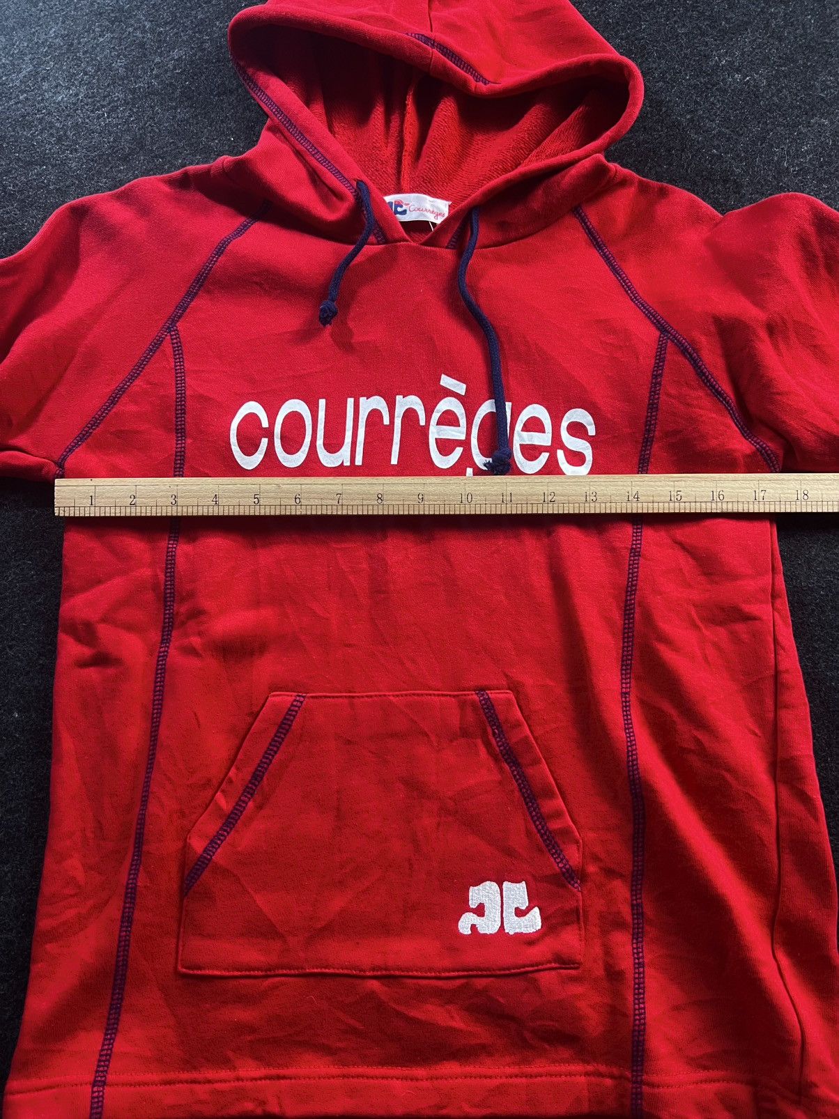 Courreges Courreges Red Hoodie Good Condition Size US S / EU 44-46 / 1 - 4 Thumbnail