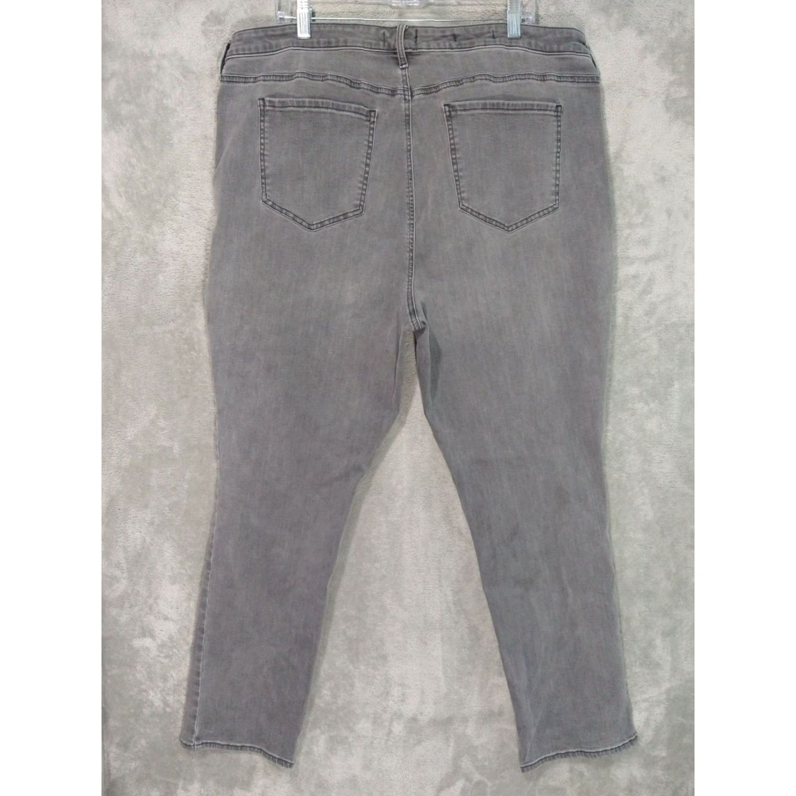 NYDJ NYDJ Jeans Womens 20W Gray Denim Sheri Slim Lift Tuck High Rise Cropped Stretch Cropped Size 42" / US 20 - 2 Thumbnail