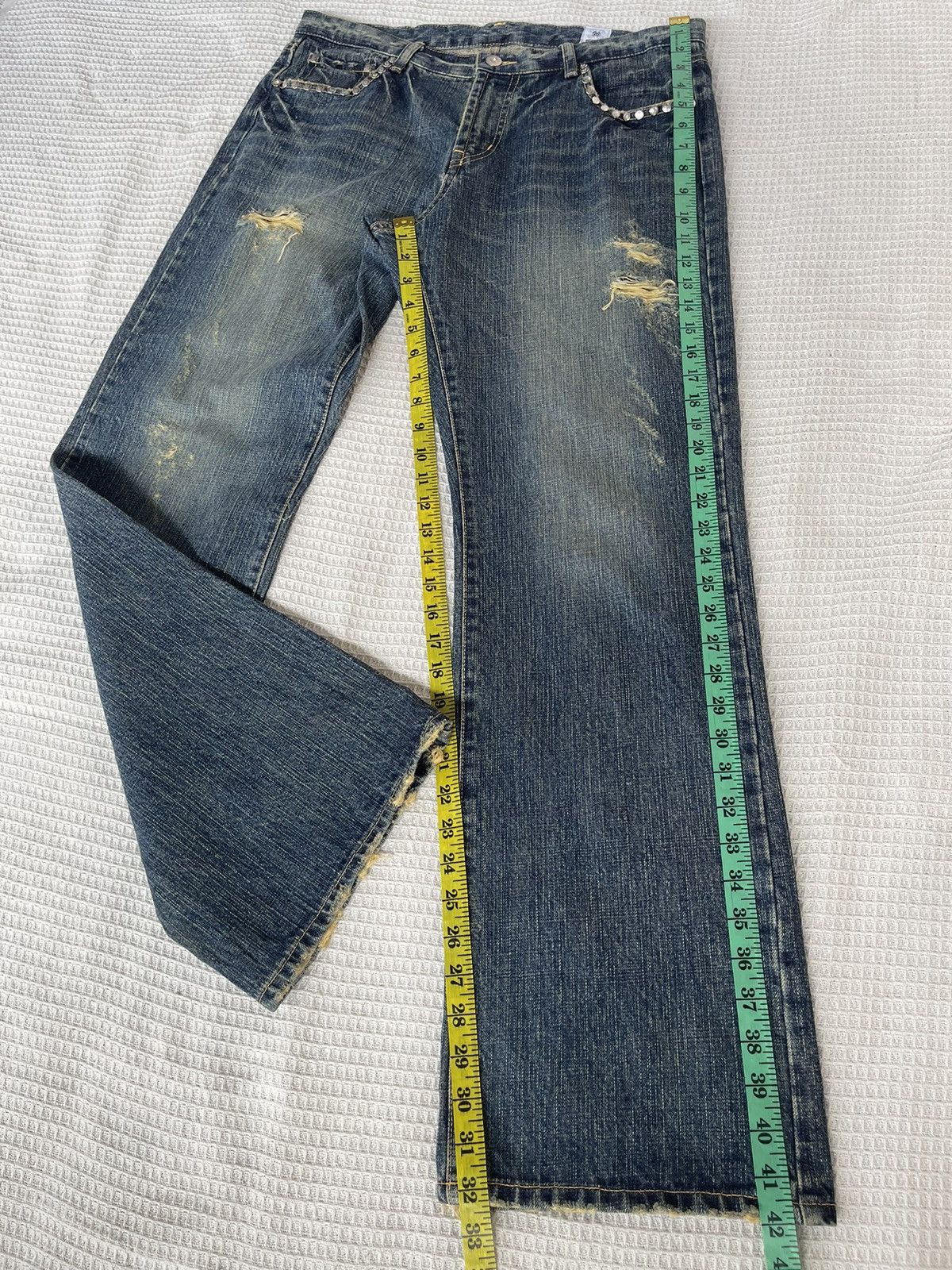 Kentucky Boy Tyler Rare‼️Vintage🔥WESTOPIA🔥Distressed Denim Skull Punk Design Size US 35 - 7 Thumbnail