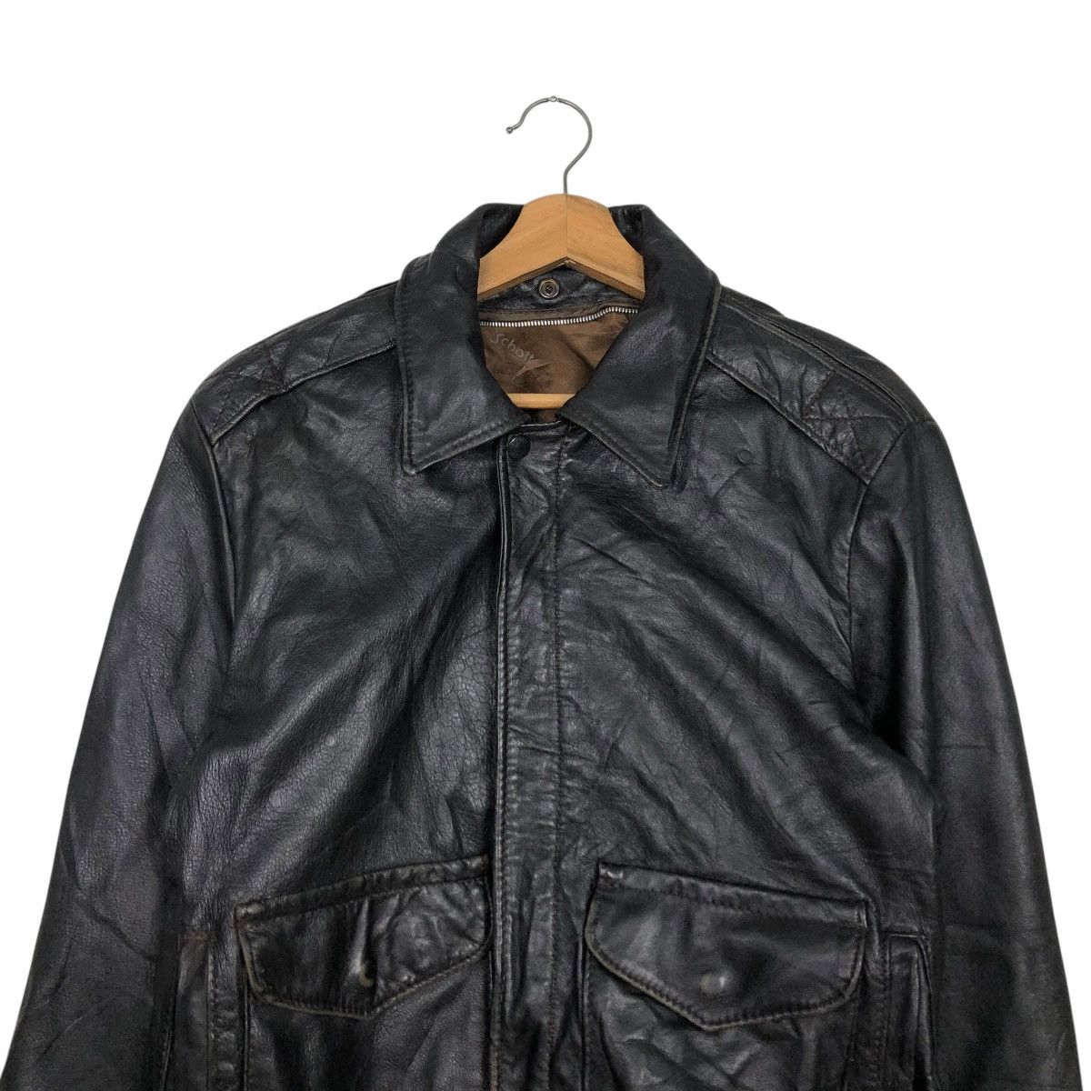 Schott 🔥VINTAGE BIKER LEATHER JACKET SCHOTT MADE IN USA BLANKET Size US M / EU 48-50 / 2 - 5 Thumbnail