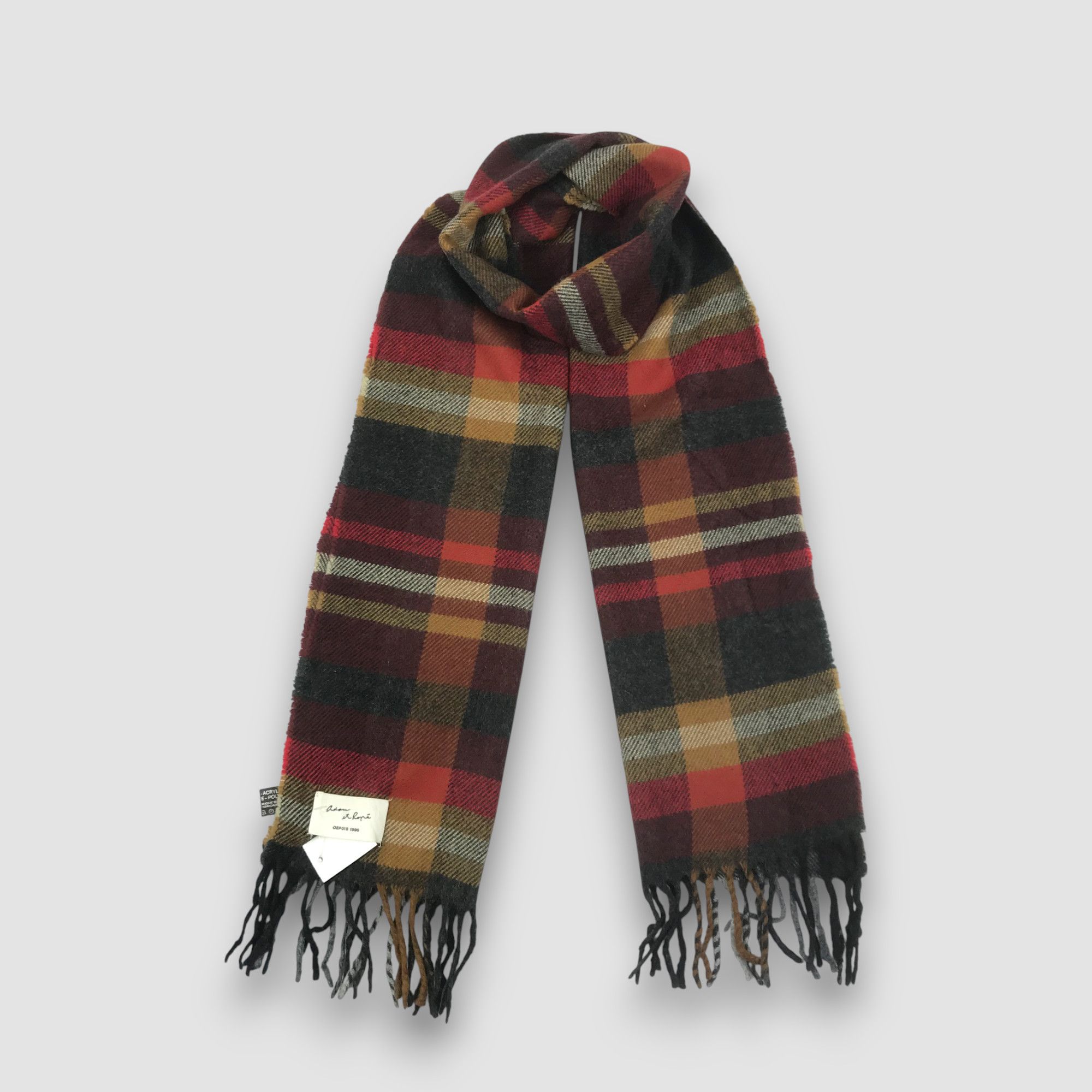 ADAM ET ROPE NWT Vintage Adam et Rope Scarf Fringe Wool Tartan Scarves Size ONE SIZE - 4 Thumbnail