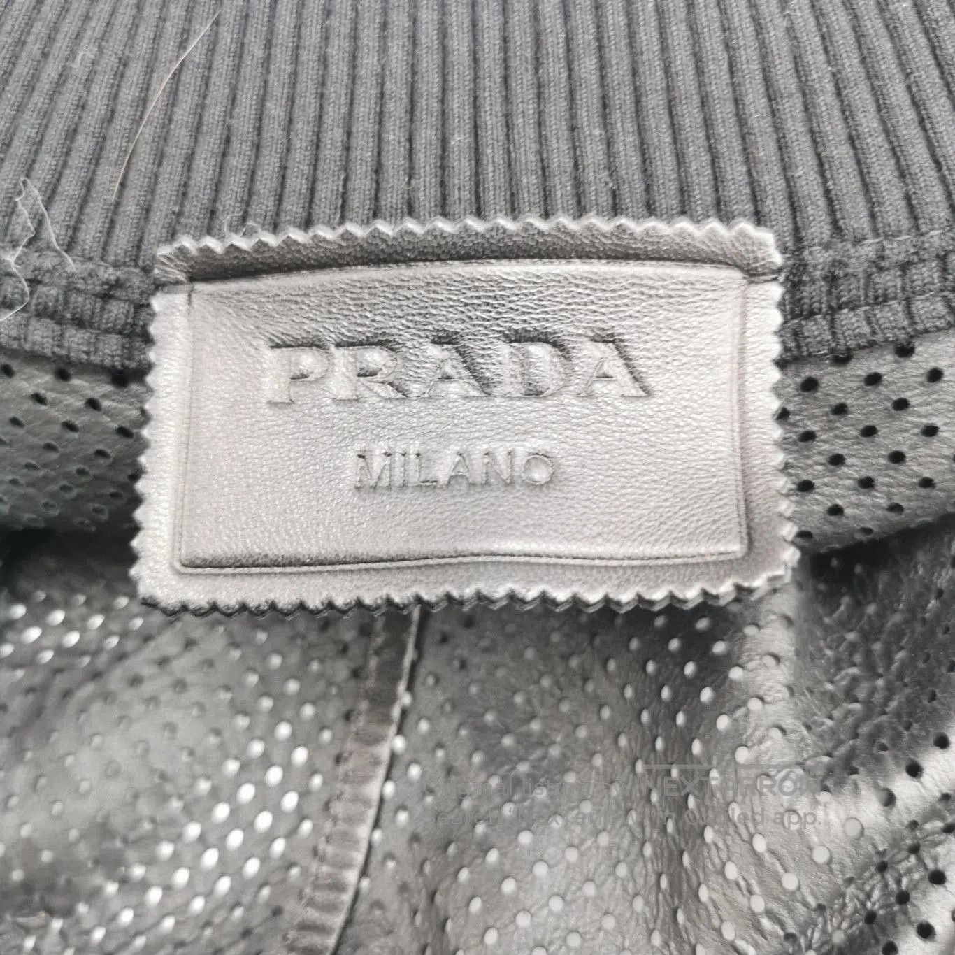Prada Prada Black Leather Logo Zip Bomber Jacket . Size US L / EU 52-54 / 3 - 7 Thumbnail
