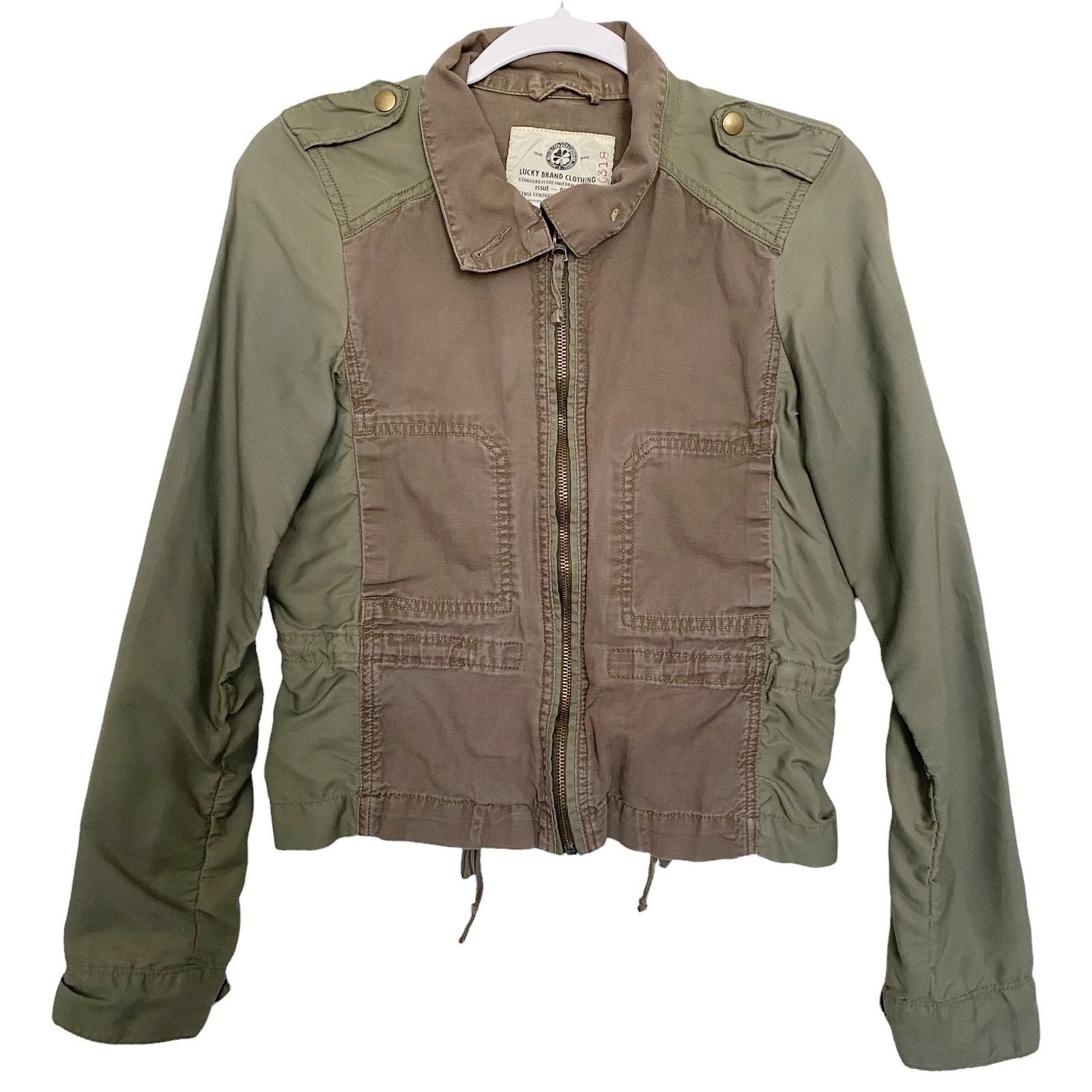Lucky Brand Lucky Brand Womens Size S Green Zip Up Moto Jacket Size S / US 4 / IT 40 - 2 Thumbnail