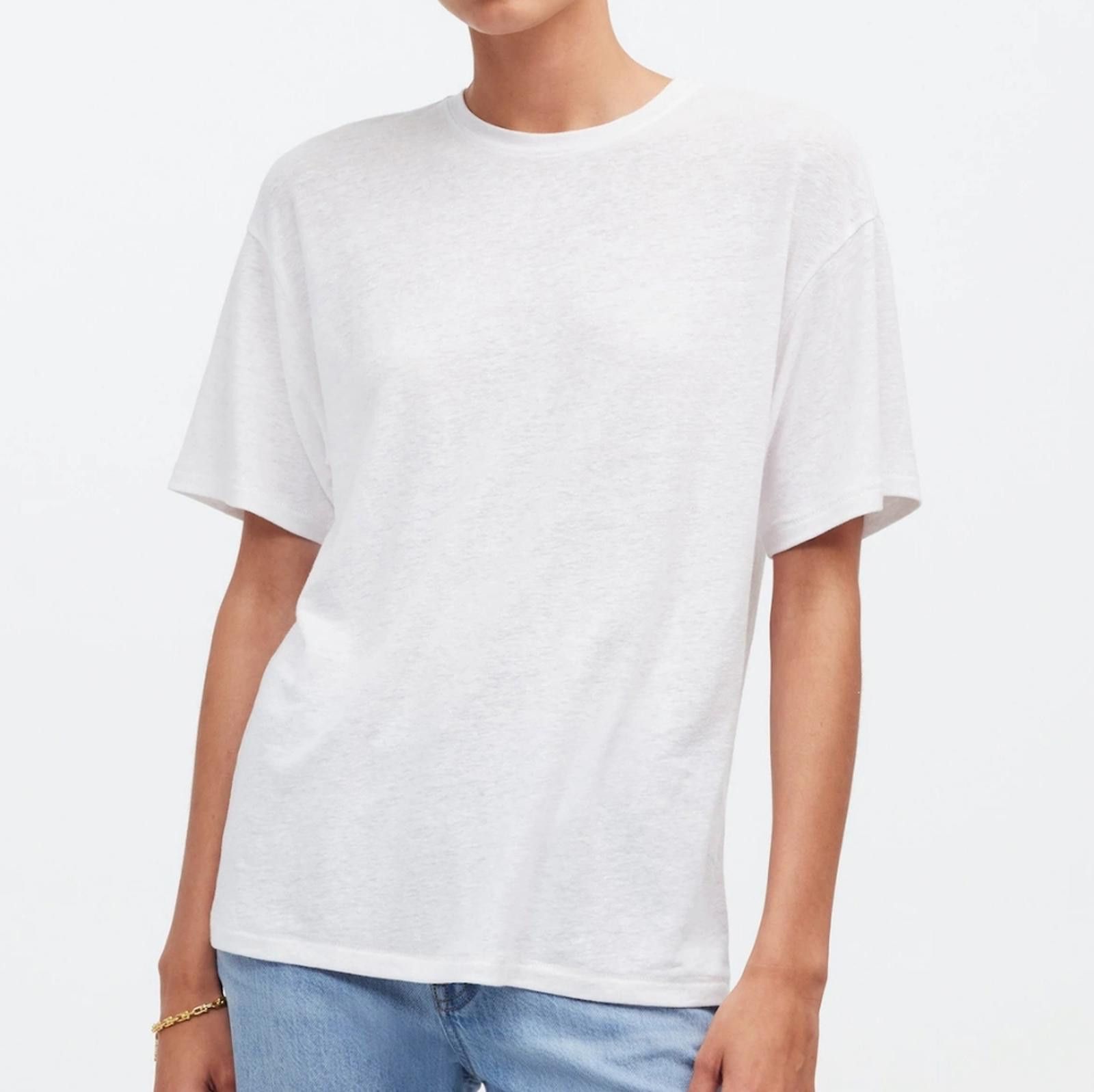 Madewell Madewell Linen-Blend Crewneck Oversized Tee Size M / US 6-8 / IT 42-44 - 1 Thumbnail