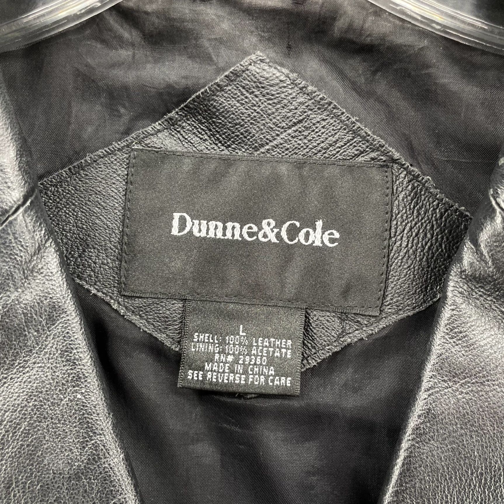 Vintage VINTAGE Dunne & Cole Black Leather Jacket Large Blazer Coat Classic 90s City Travel Blazer Mens Womens Boys Girls Size L / US 10 / IT 46 - 2 Thumbnail