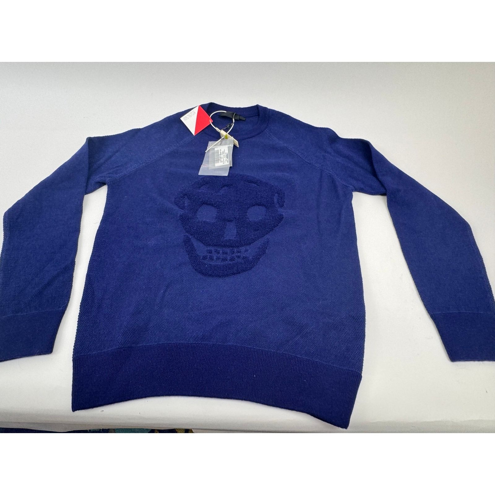 Alexander McQueen Alexander McQueen Blue Skeleton Wool Blend Sweater Size XL Size US XL / EU 56 / 4 - 2 Thumbnail