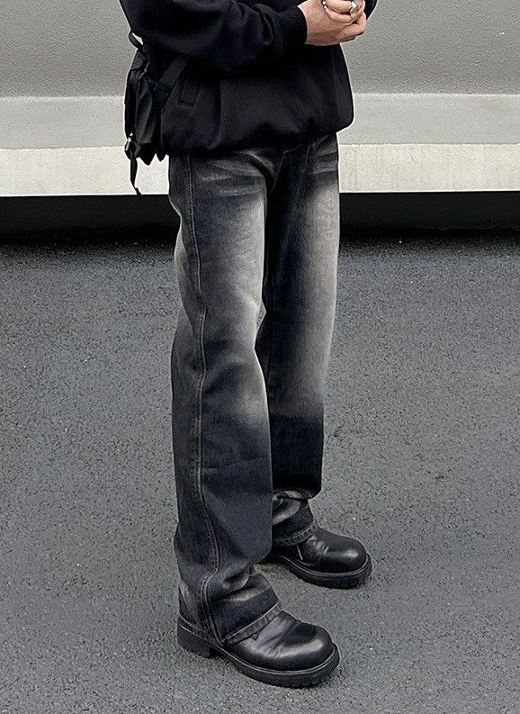 Japanese Brand × Vintage Outdoor retro fashion faded yuppie flared jeans pants Size US 33 - 3 Thumbnail