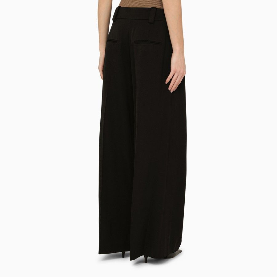 KHAITE o1d2blof0824 Wool-Blend Palazzo Trousers in Black Size 28" / US 6 / IT 42 - 4 Thumbnail