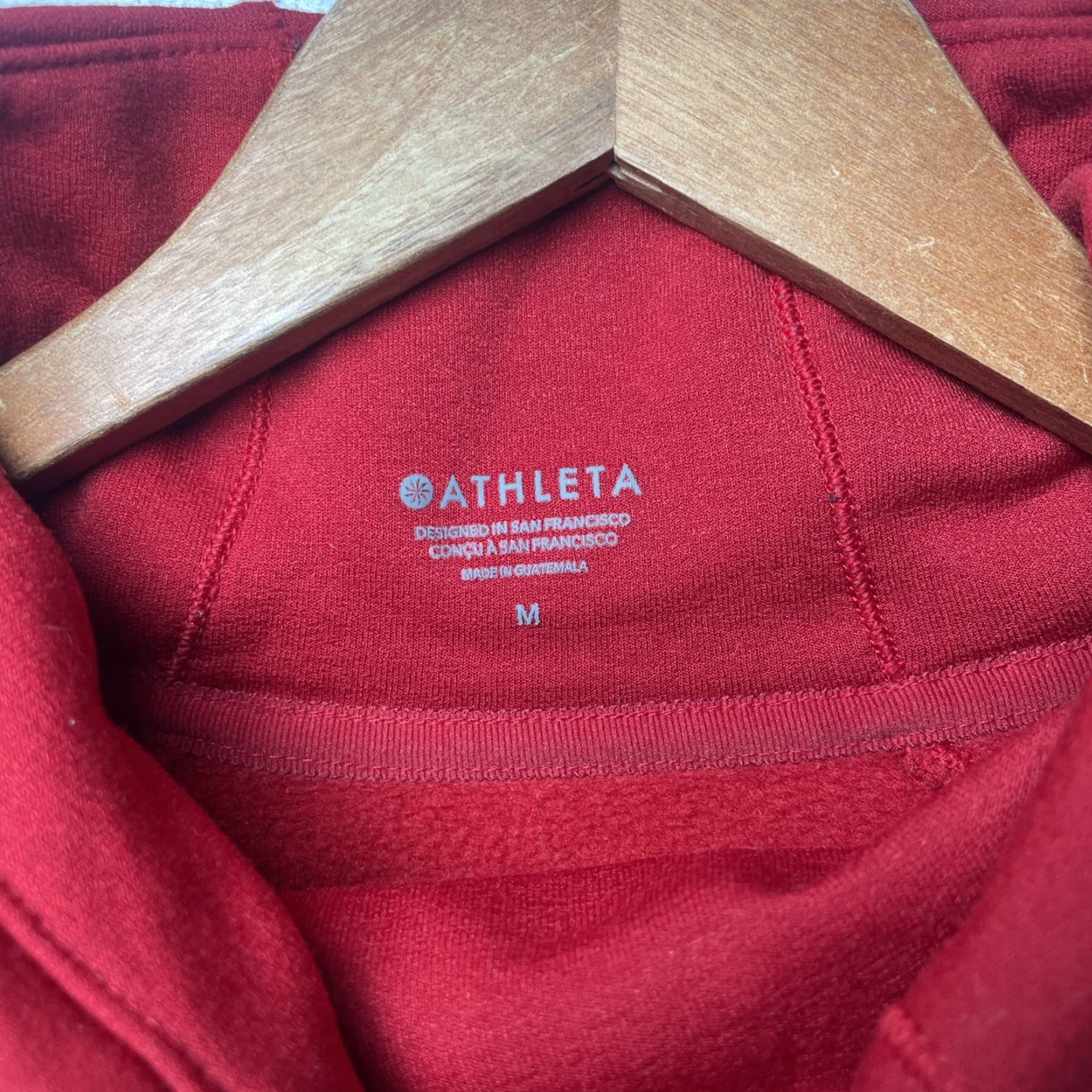 Athleta Athleta Hoodie Womens Size M Red High Neck Fleece Pullover with Pockets Size M / US 6-8 / IT 42-44 - 5 Thumbnail