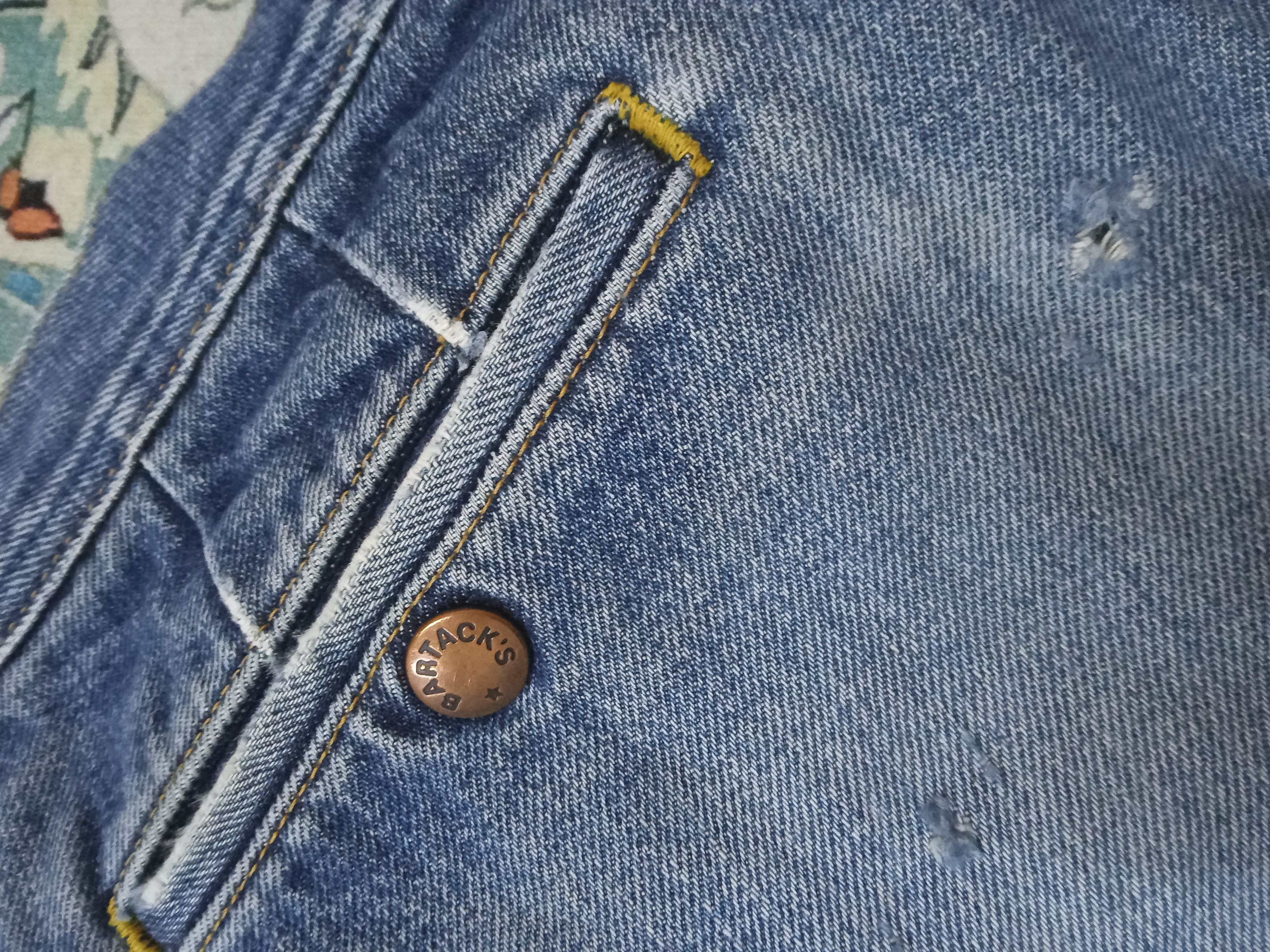 Japanese Brand Bartack Distressed Vintage Denim Biker Pants Size US 32 / EU 48 - 10 Thumbnail