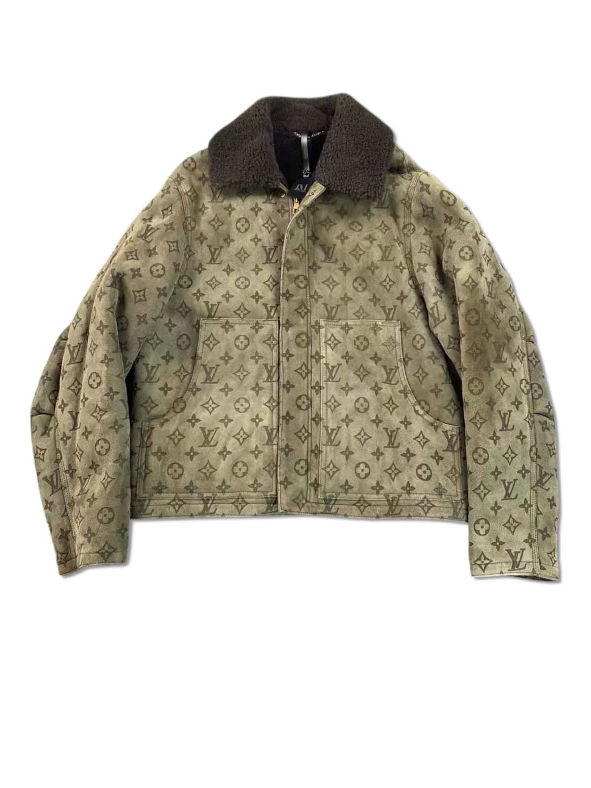 Louis Vuitton Louis Vuitton 46 Olive Green Monogram Shearling Jacket Size US S / EU 44-46 / 1 - 1 Thumbnail