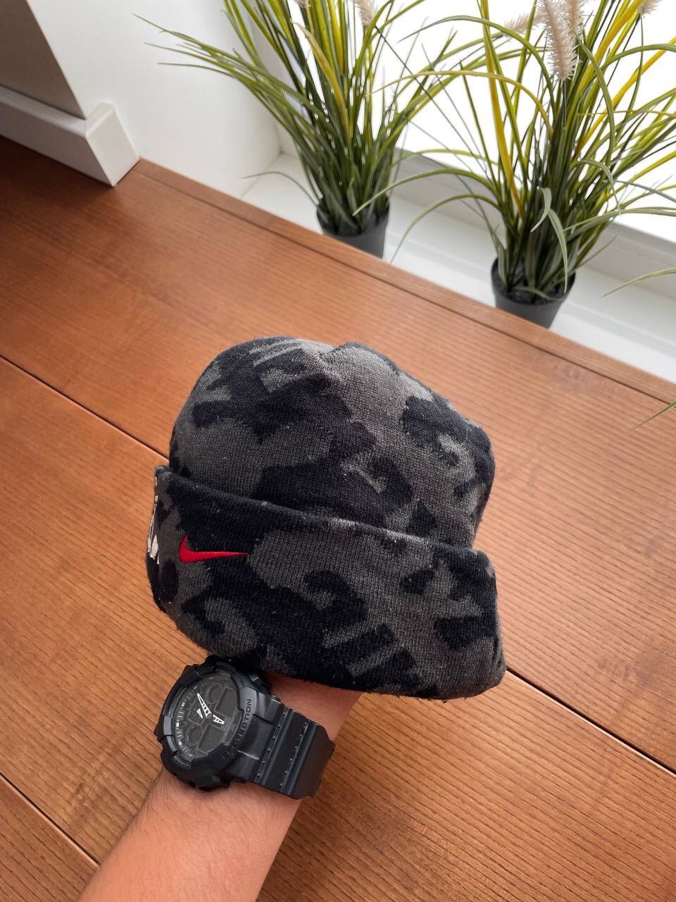 Nike × Vintage Vintage Nike Air Max Y2K Swoosh Drill Big Logo Hat Beanie Size ONE SIZE - 8 Thumbnail
