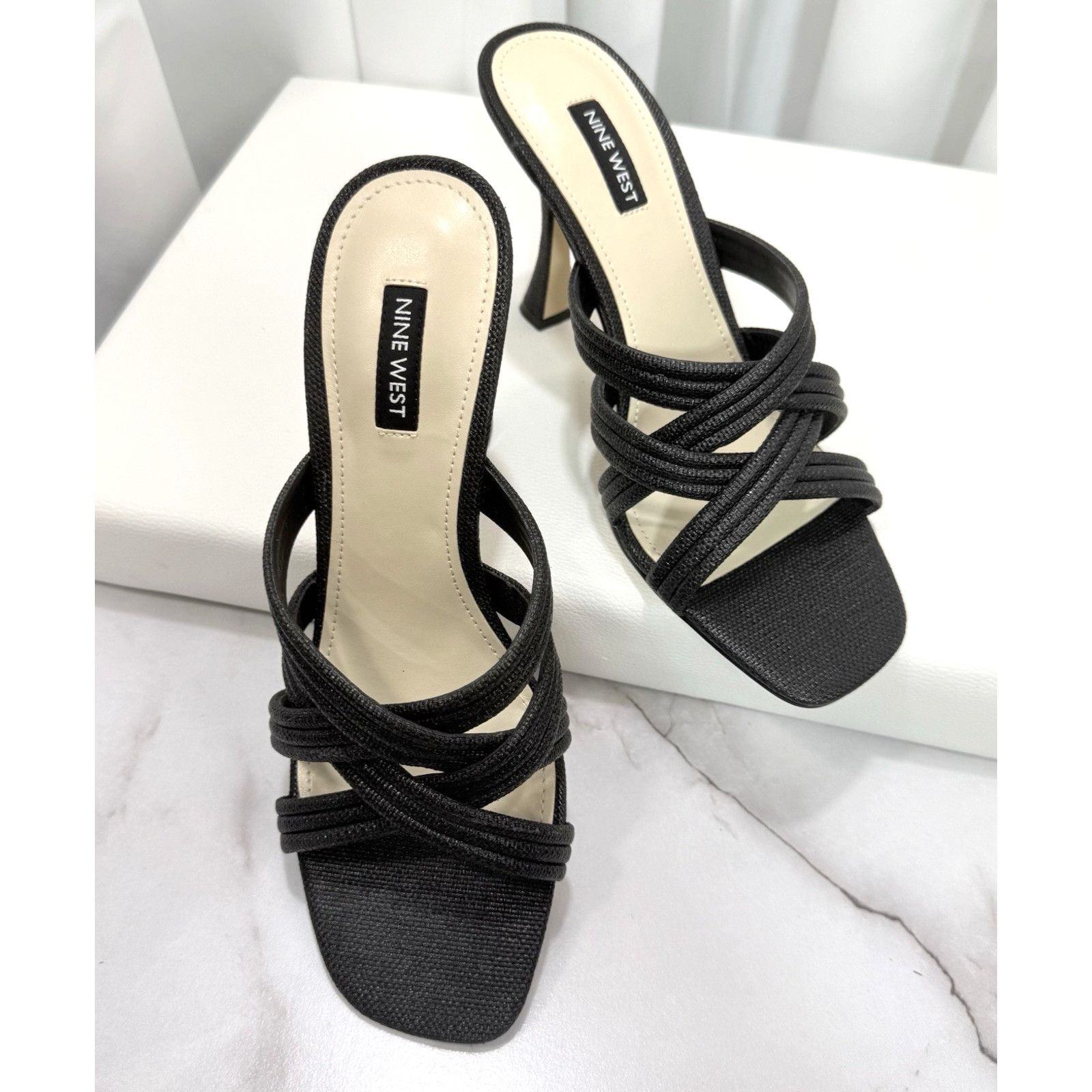 Nine West Nine West Black Crisscross Strap Slide Sandal Size 8M Size US 8 / IT 38 - 9 Thumbnail
