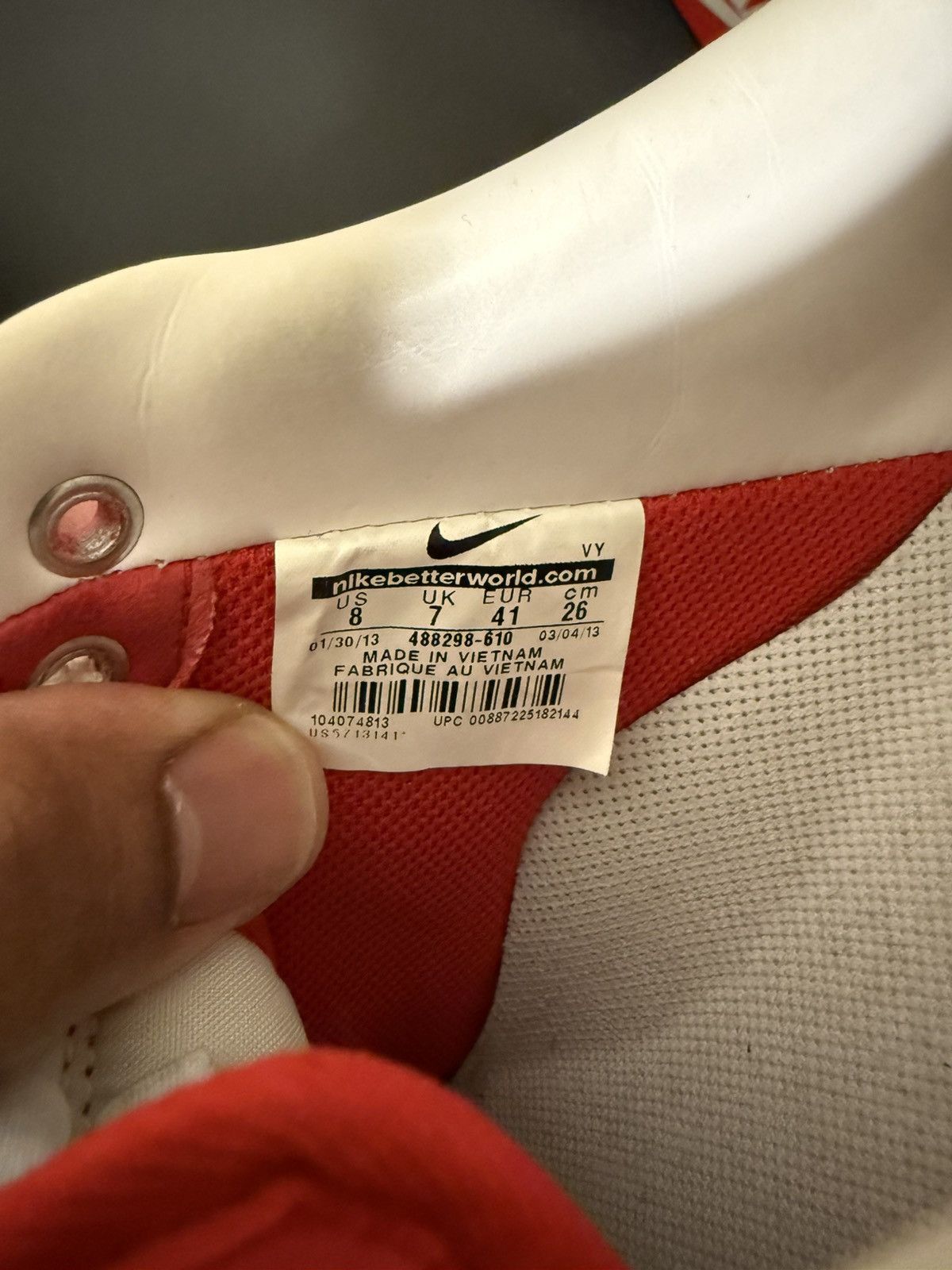 Nike University Red/White/Grey Size US 8 / EU 41 - 11 Thumbnail