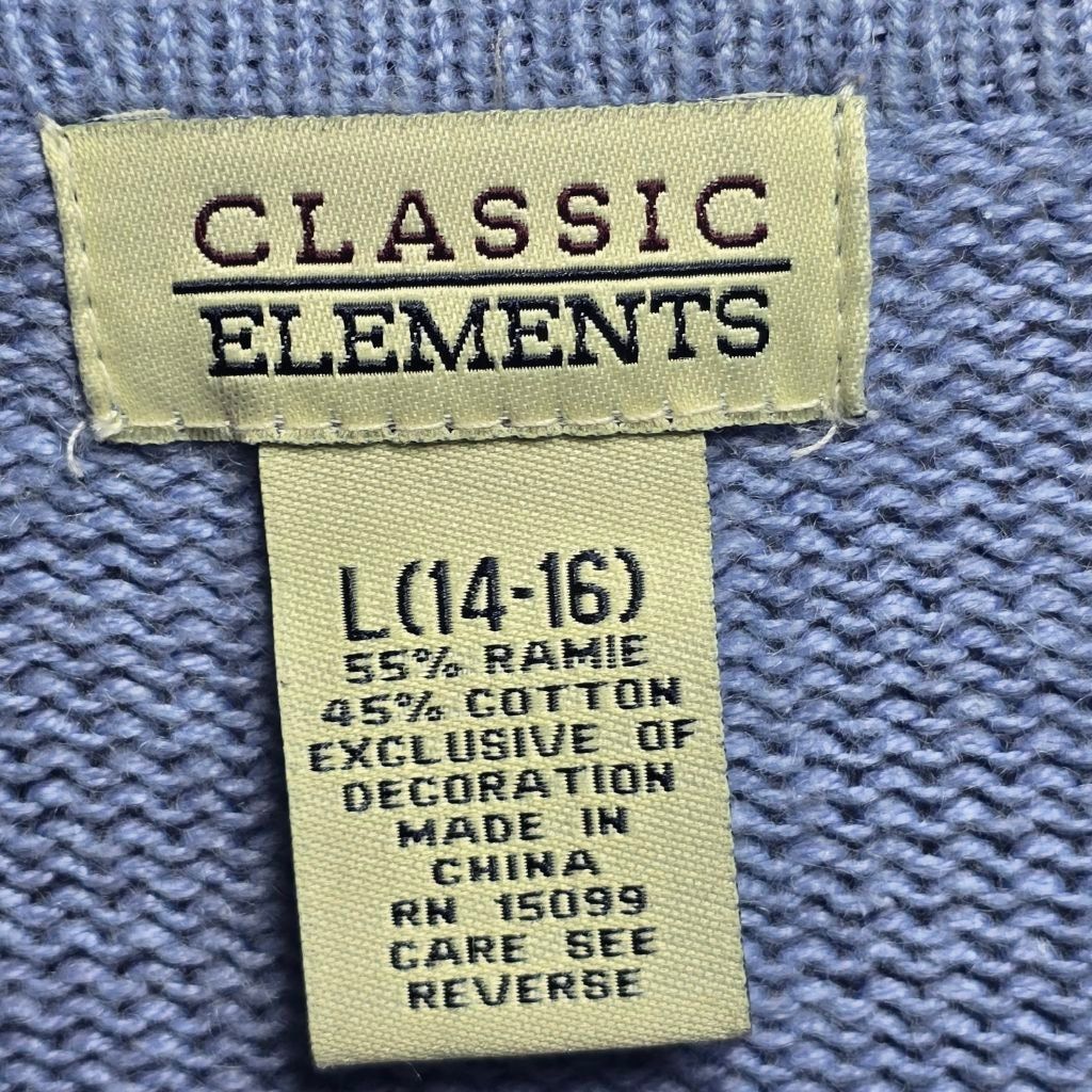 The Unbranded Brand Women's Classic Elements Blue Floral Embroidered Cardigan L Size L / US 10 / IT 46 - 5 Thumbnail