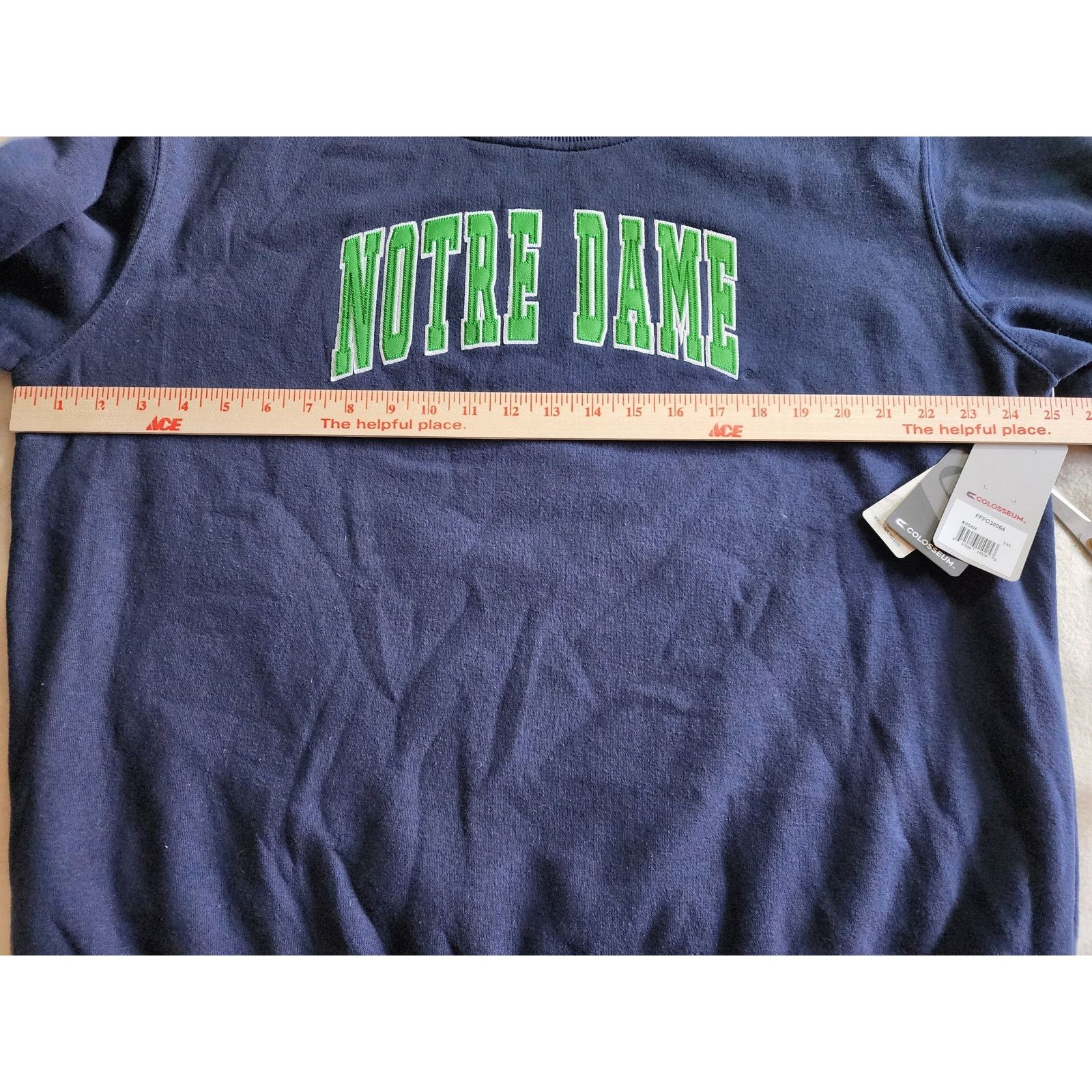 Colosseum Athletics Notre Dam Women's Sweatshirt XXL Colosseum Navy Green NWT Size XXL / US 16-18 / IT 52-54 - 8 Thumbnail