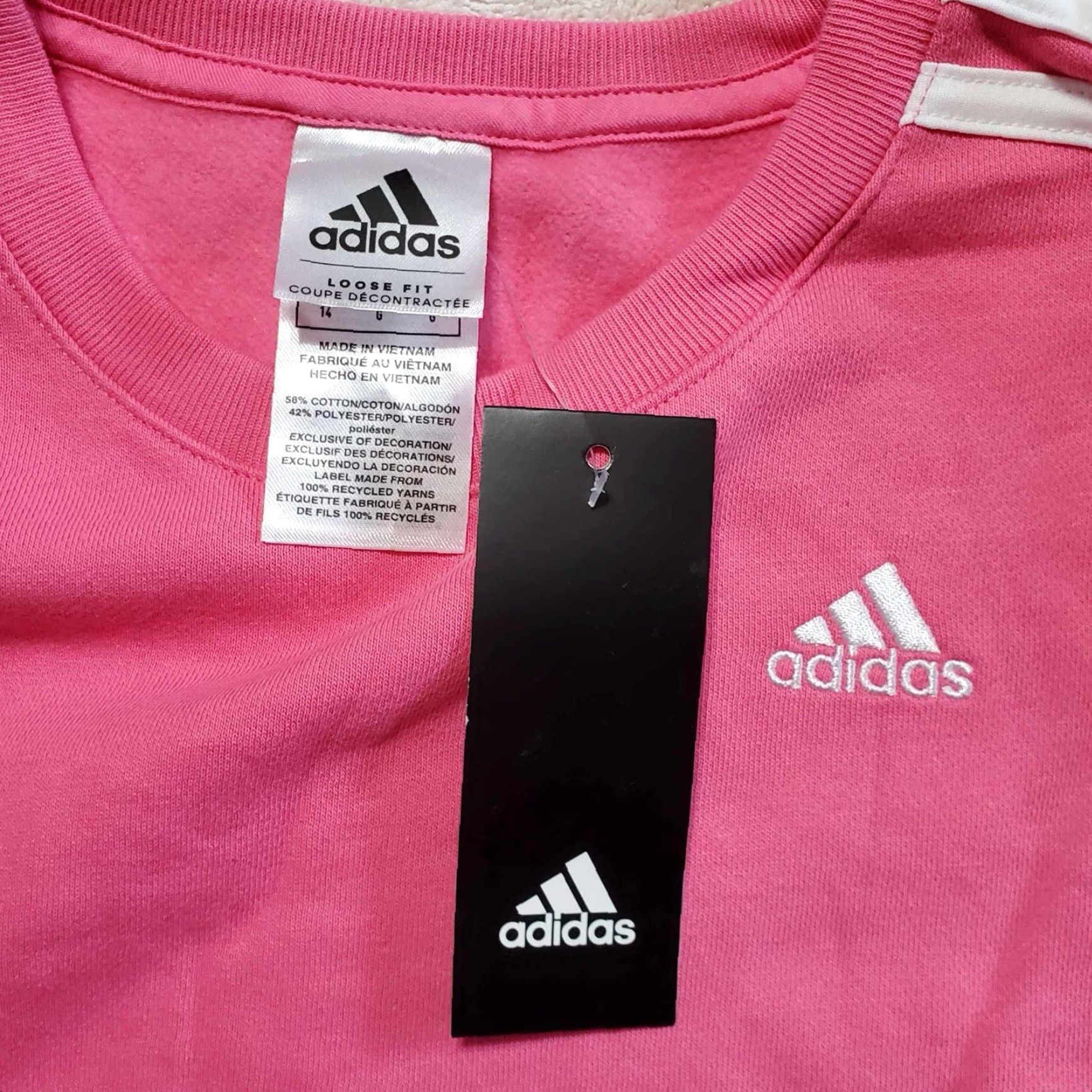 Adidas ADIDAS Womens Oversized Sweatshirt Jumper Girls NWT Large (14) Jogging Run L Size L / US 10 / IT 46 - 3 Thumbnail