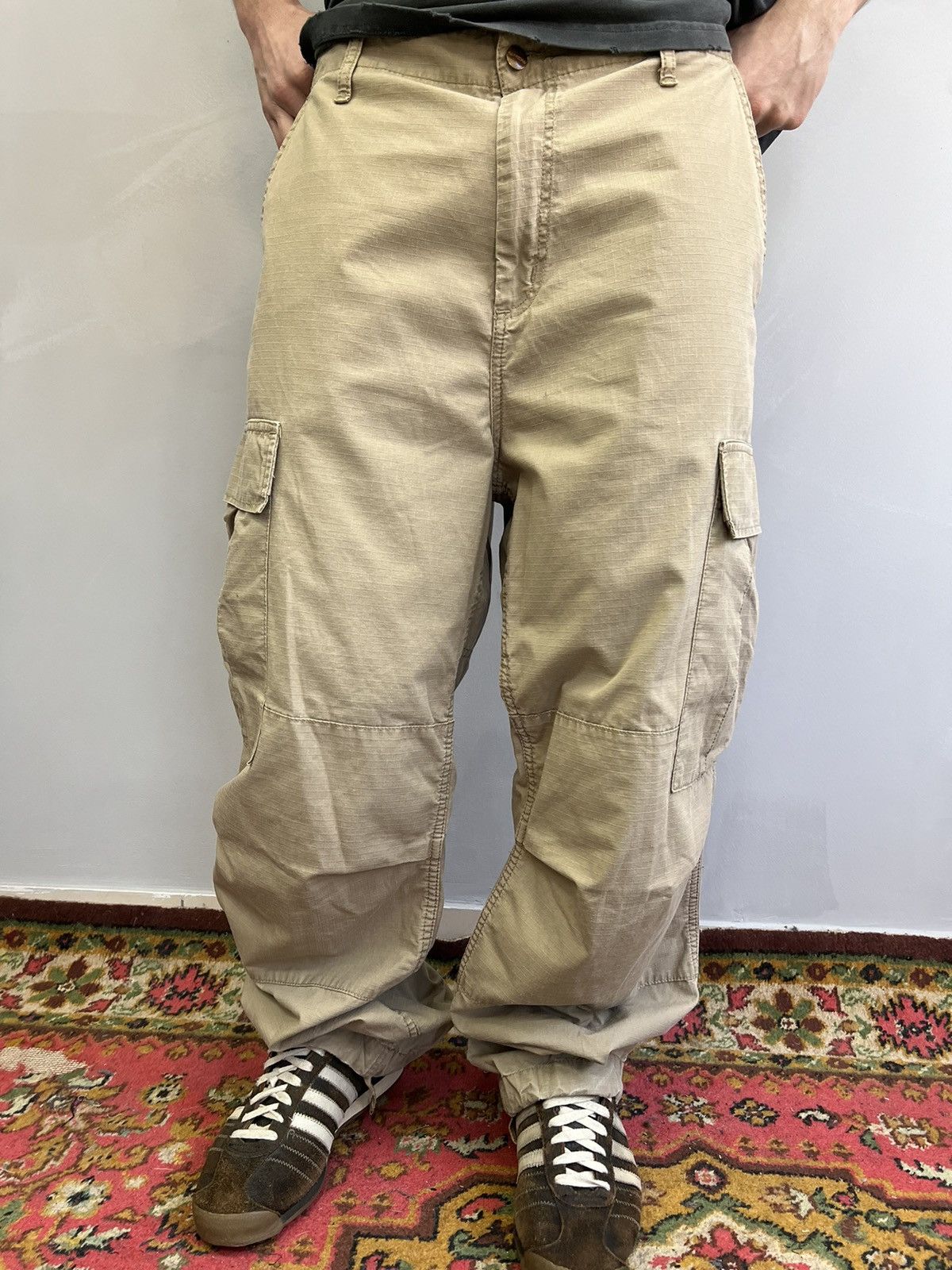 Carhartt × Vintage Vintage Y2K pants Carhartt Wip cargo Baggy watanage faded Size US 34 / EU 50 - 4 Thumbnail
