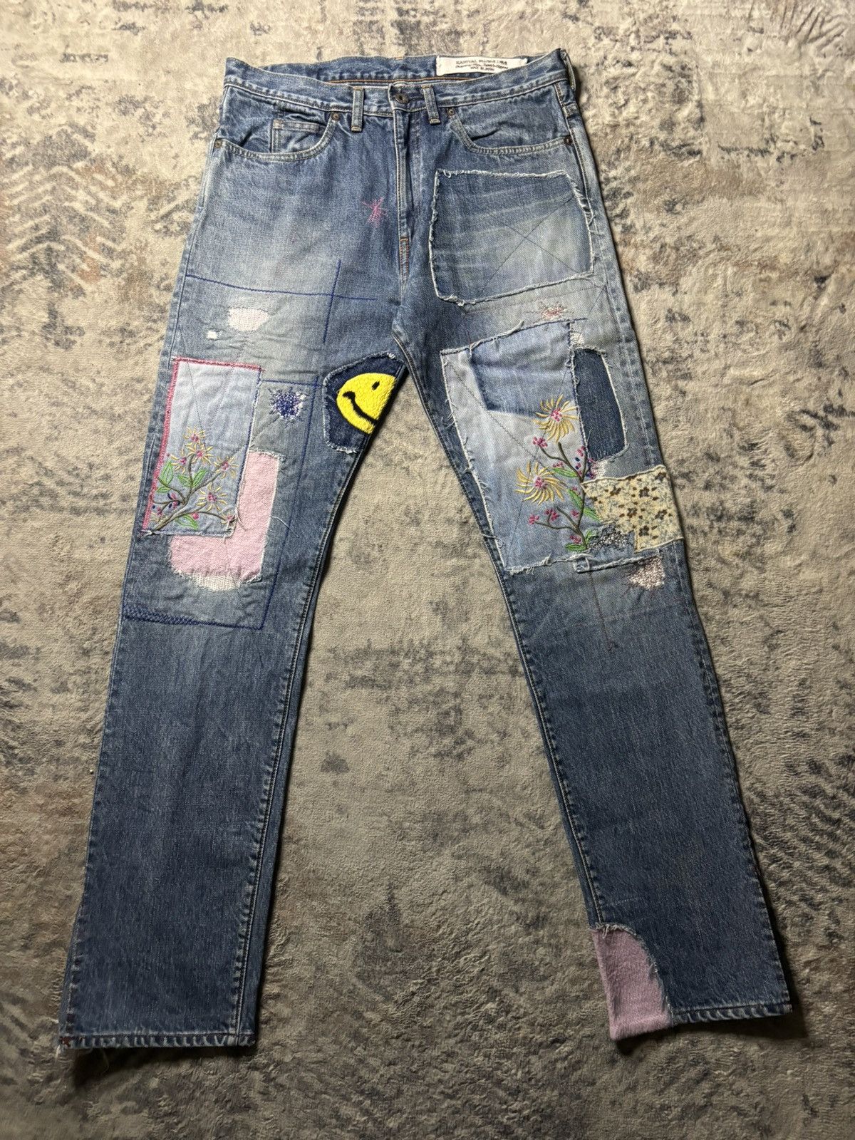 Kapital Kapital Kountry Gypsy Okabilly Patchwork Smiley Denim Size US 34 / EU 50 - 2 Thumbnail