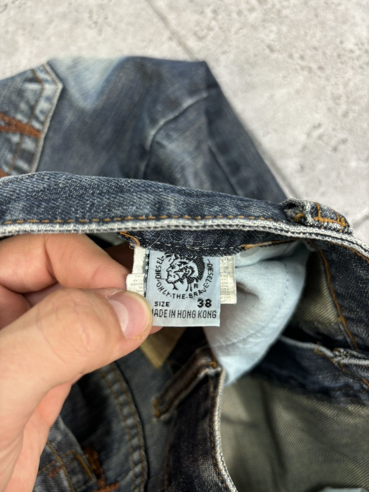 Diesel × Japanese Brand × Vintage Vintage 00s Japanese Distressed Faded Denim Baggy Pants Y2K Size US 38 / EU 54 - 8 Thumbnail