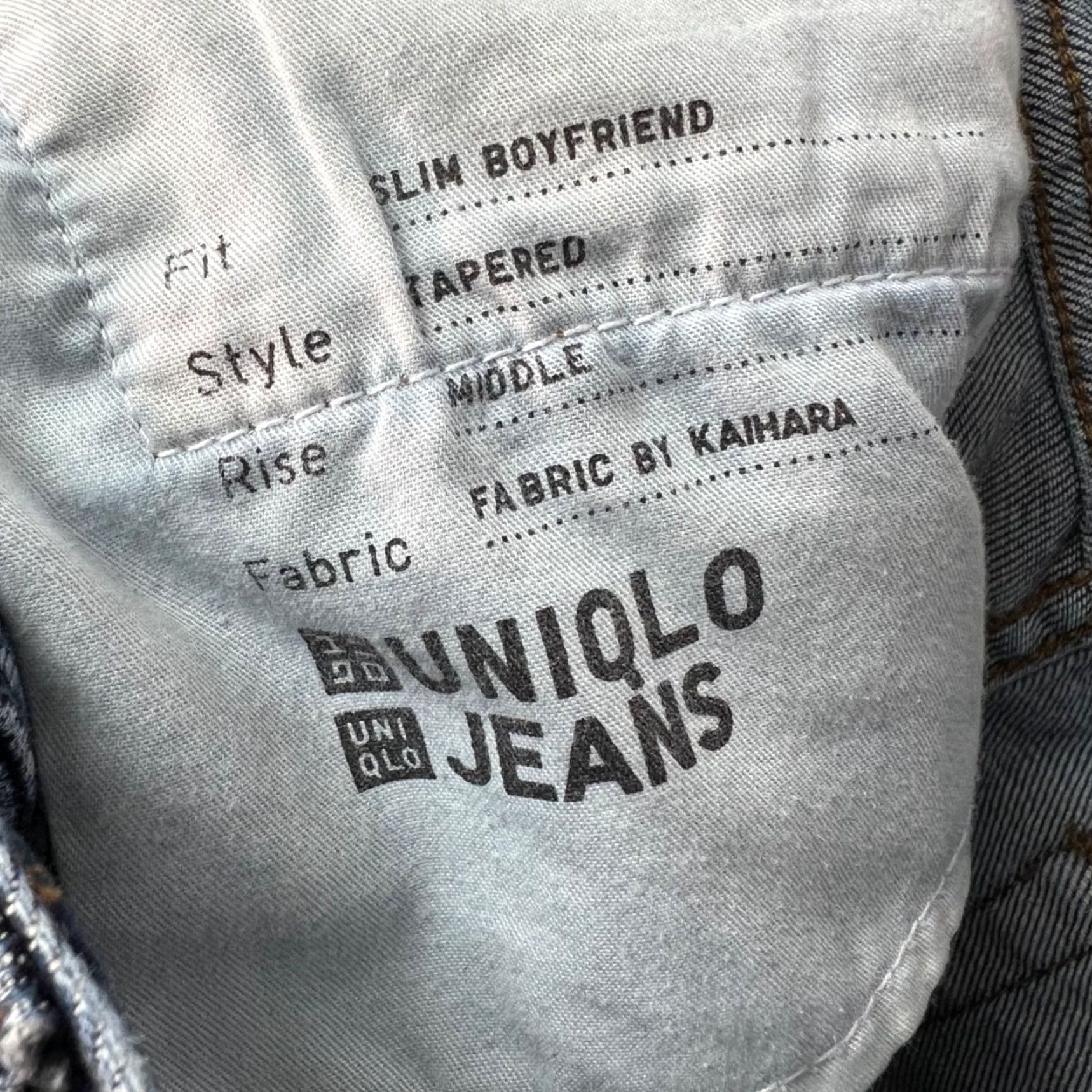 Uniqlo Uniqlo Womens Jeans 25 Slim Boyfriend Tapered Kaihara Denim Medium Wash blue 5-Pocket Mens Womens Girls Boys Size 42" / US 20 - 4 Thumbnail