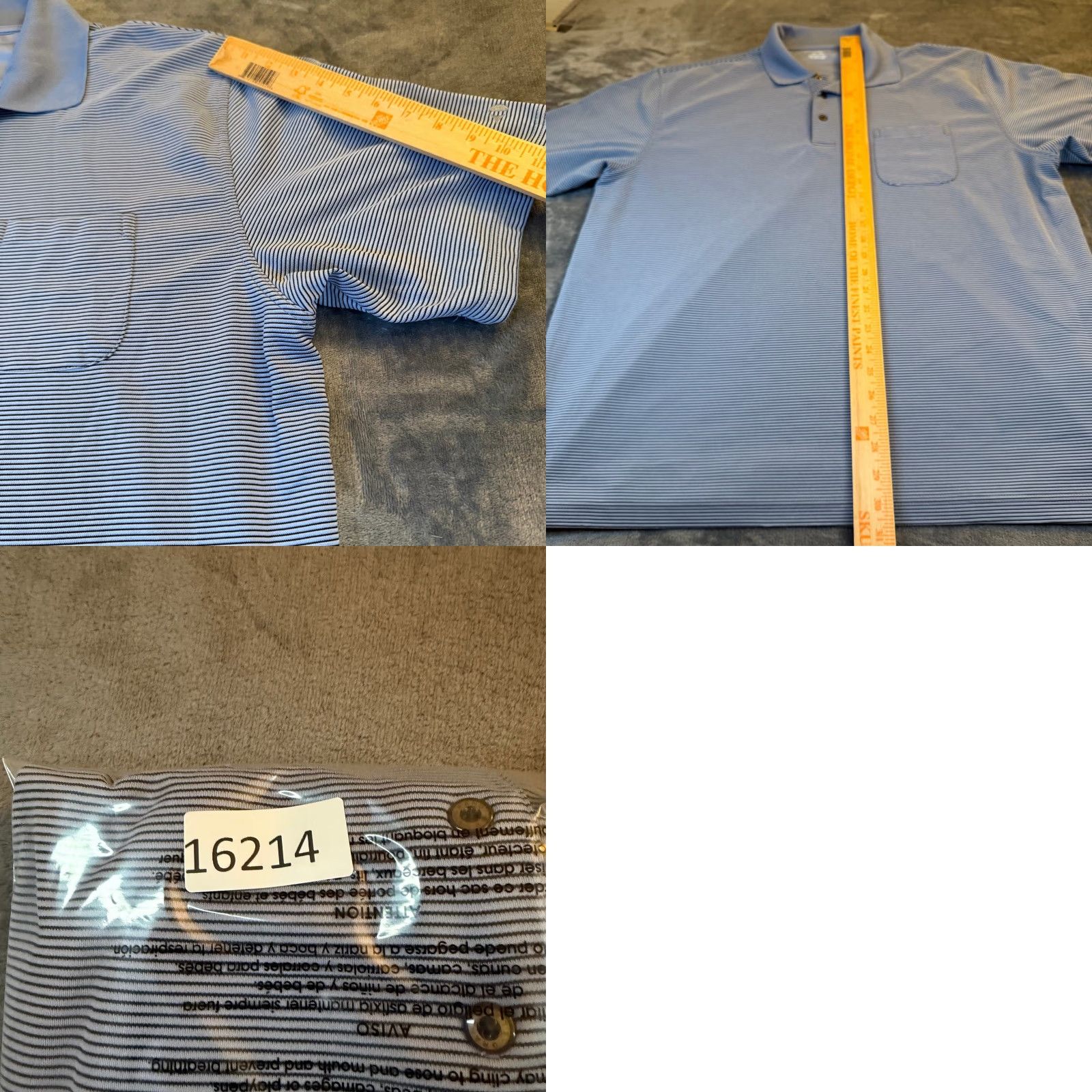 Vintage Grand Slam Golf Polo Shirt Mens XXL Blue Striped Short Sleeve Chest Pocket Casual Activewear Golf 2XL Button Logo Collared Size US XXL / EU 58 / 5 - 8 Thumbnail