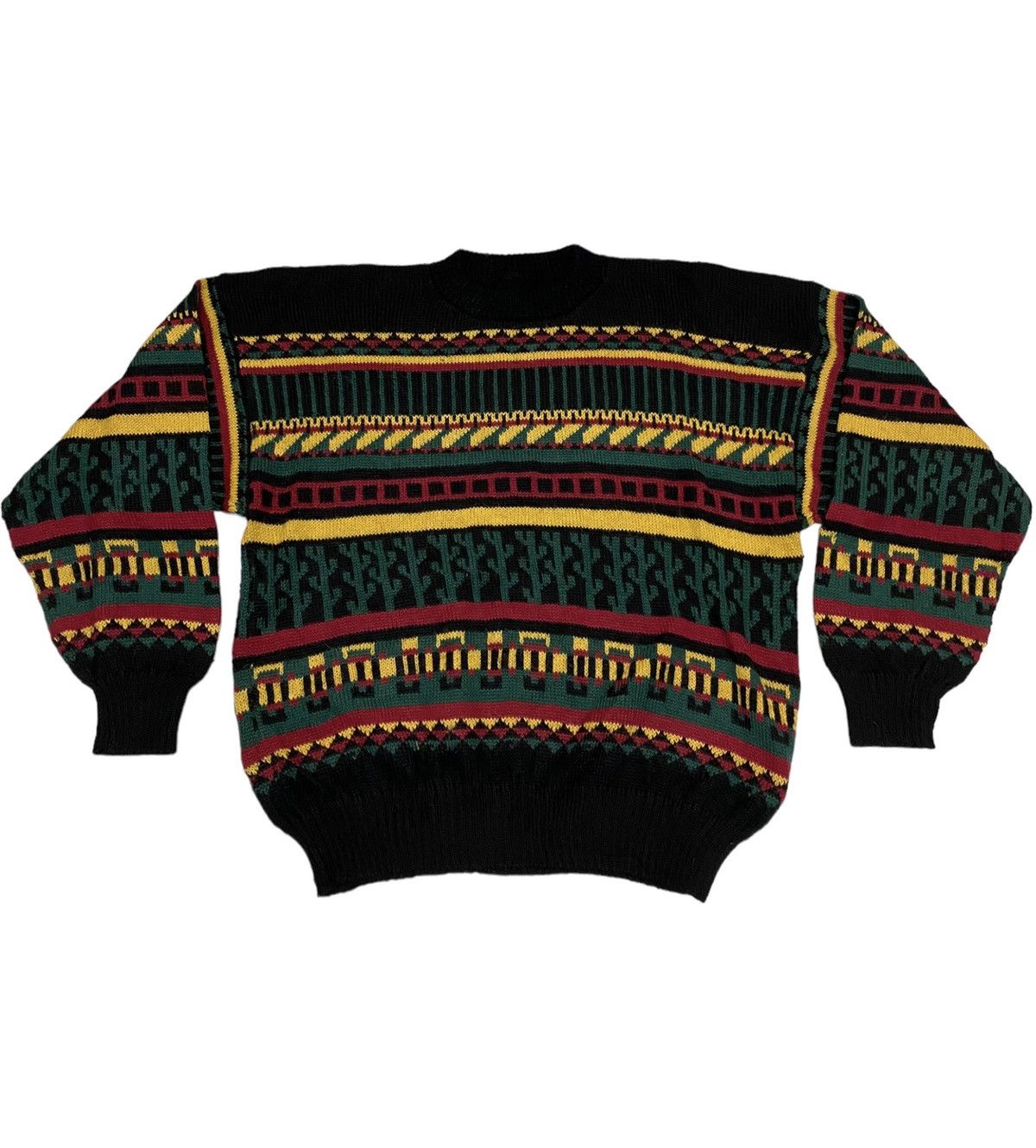 Aran Isles Knitwear Nando Knitted Rastafarian Motive Sweater (C2) Size US M / EU 48-50 / 2 - 2 Thumbnail