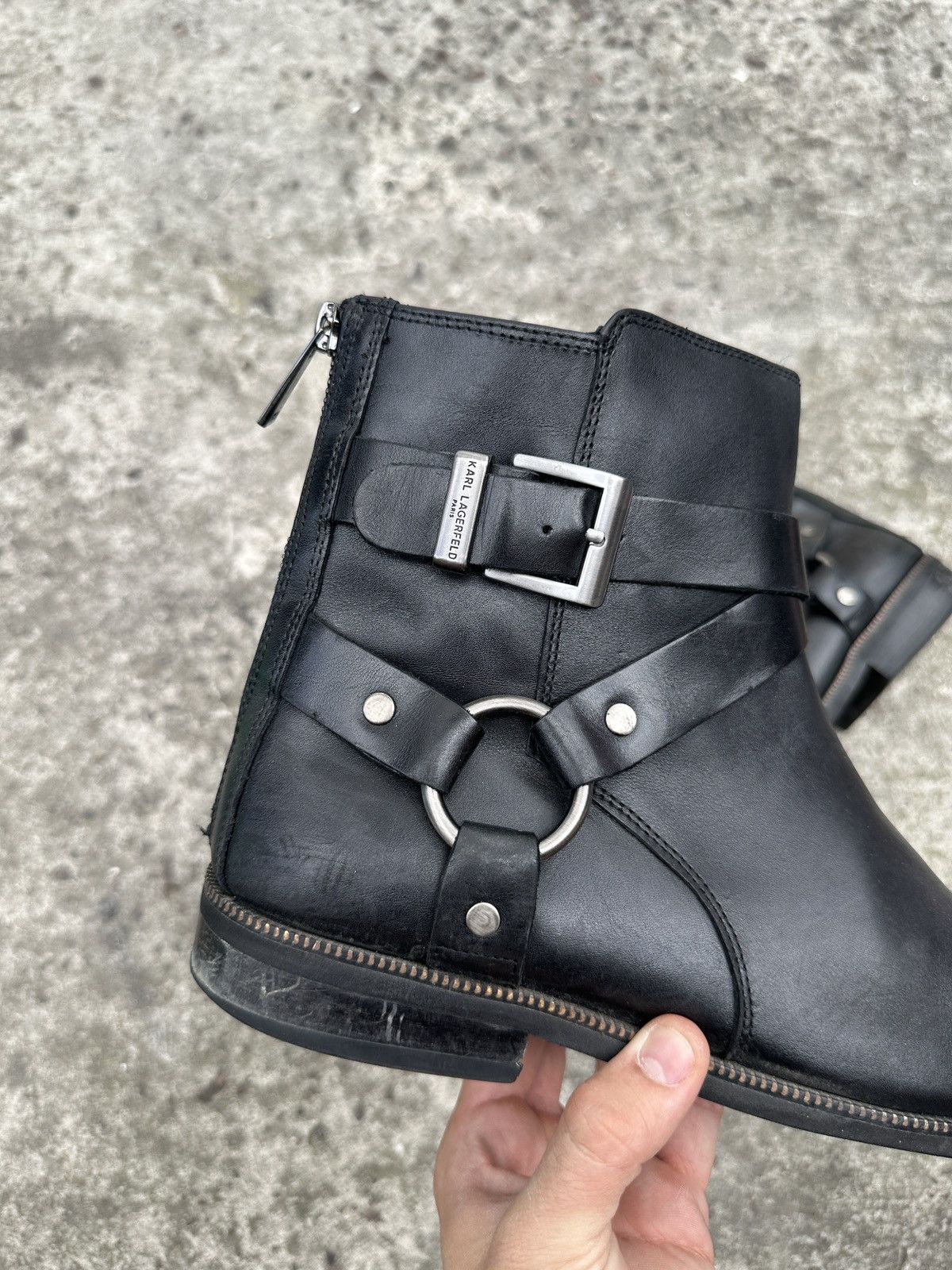 Karl Lagerfeld Karl Lagerfeld Cowboy Casual Leather Boots Streetwear USA Size US 9.5 / EU 42-43 - 2 Thumbnail