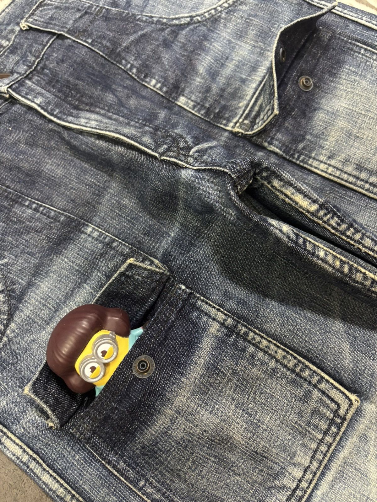 1017 ALYX 9SM Vintage Japanese Brand Faded Whiskers Bush Pants Denim Size US 29 - 5 Thumbnail