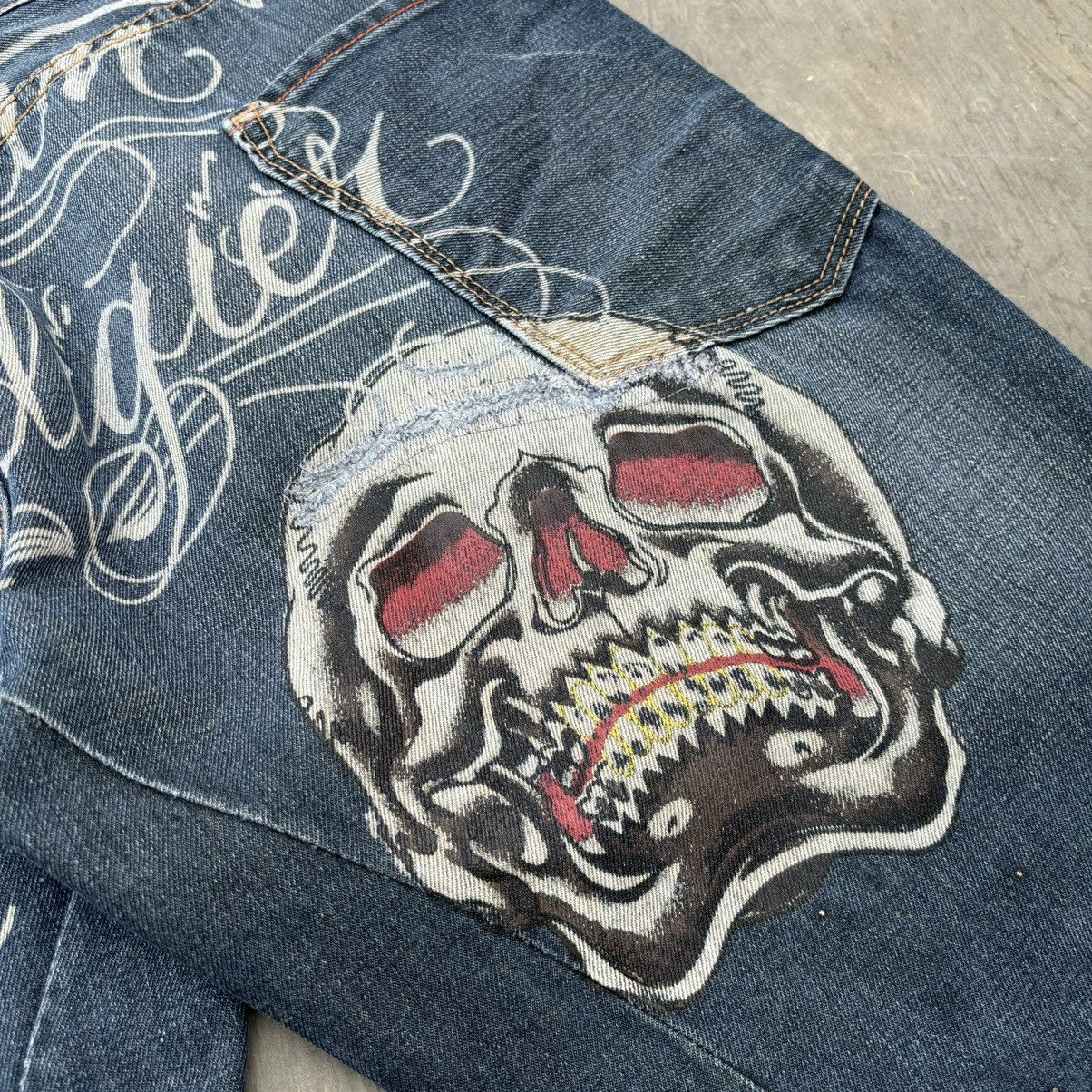 Ed Hardy Super Rare💥Christian Audigier Spell Out 💀 Jeans Size US 38 / EU 54 - 5 Thumbnail