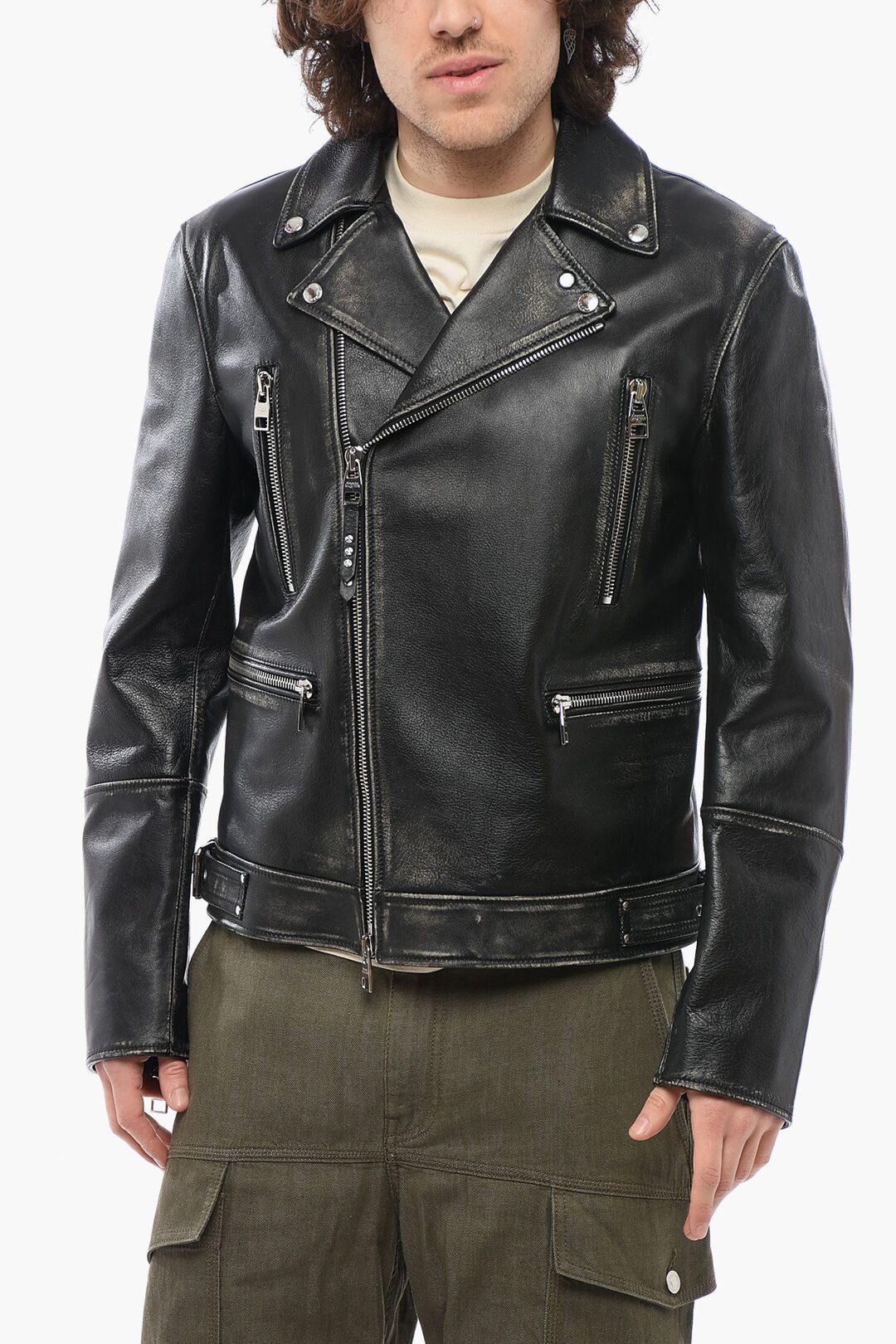 Alexander McQueen og1mm0925 Leather Biker Jacket in Black Size US M / EU 48-50 / 2 - 1 Thumbnail