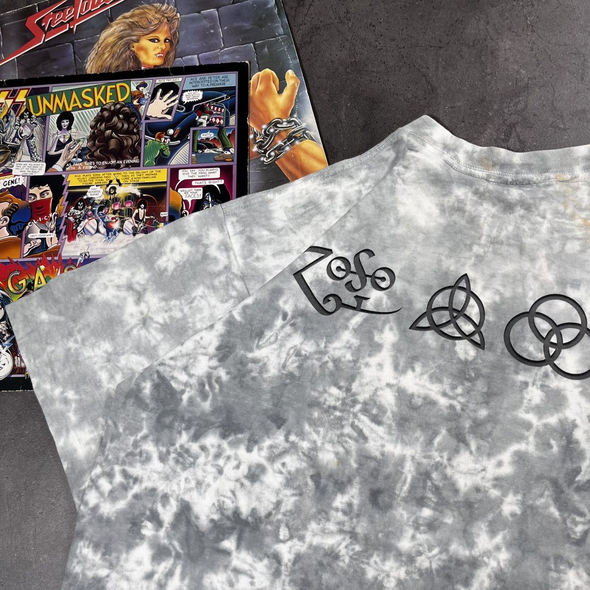 Band Tees Vintage 70s Led Zeppelin Tie Dye Liquid Blue Rock Tee Tshirt Size US L / EU 52-54 / 3 - 13 Thumbnail
