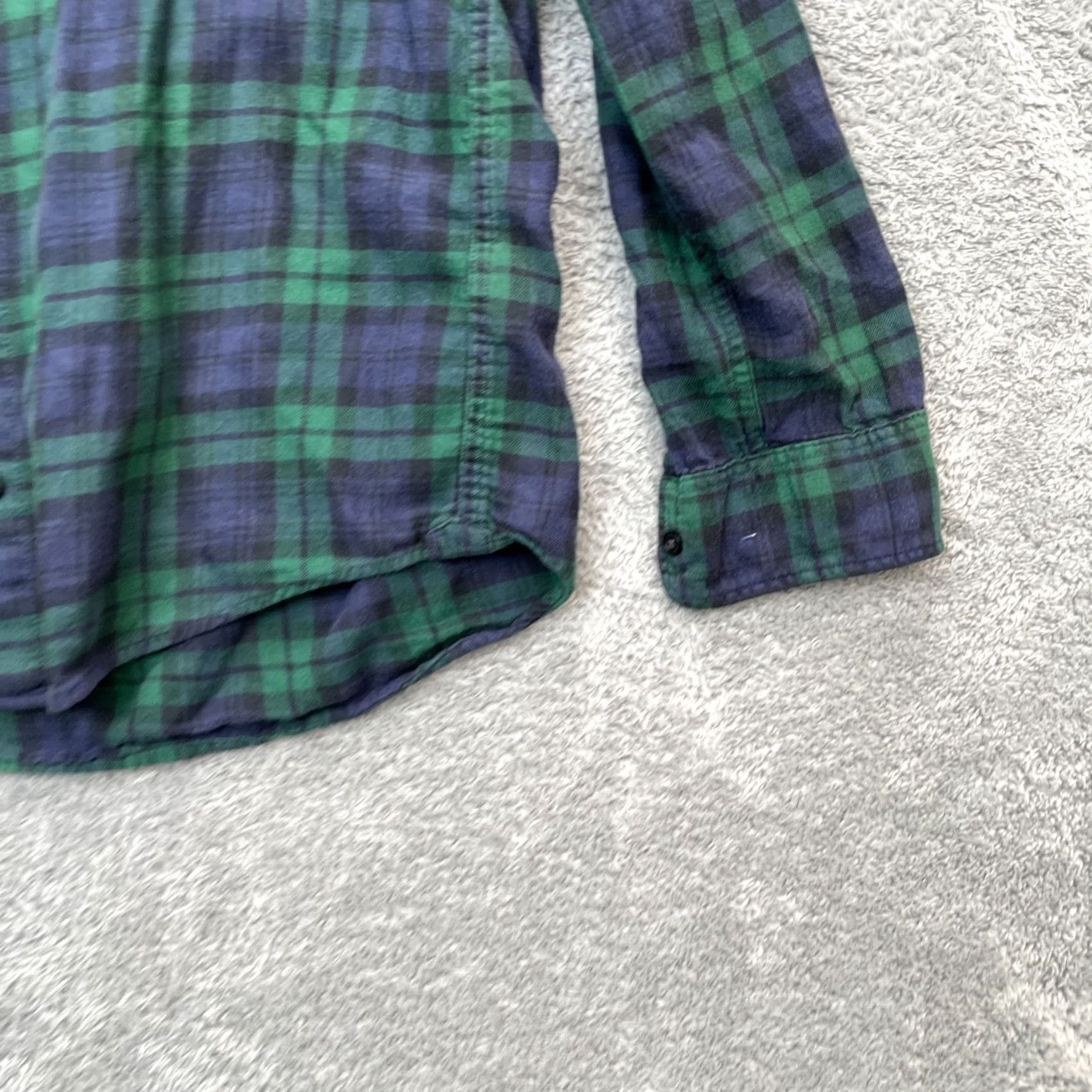 Uniqlo Uniqlo Shirt Womens XS Green Plaid Flannel Button-Up Cotton Pleated Casual Workwear Size XS / US 0-2 / IT 36-38 - 2 Thumbnail
