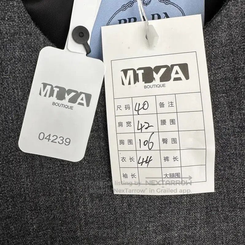 Prada Prada Gray Women's Cropped Jacket. Size M / US 6-8 / IT 42-44 - 8 Thumbnail