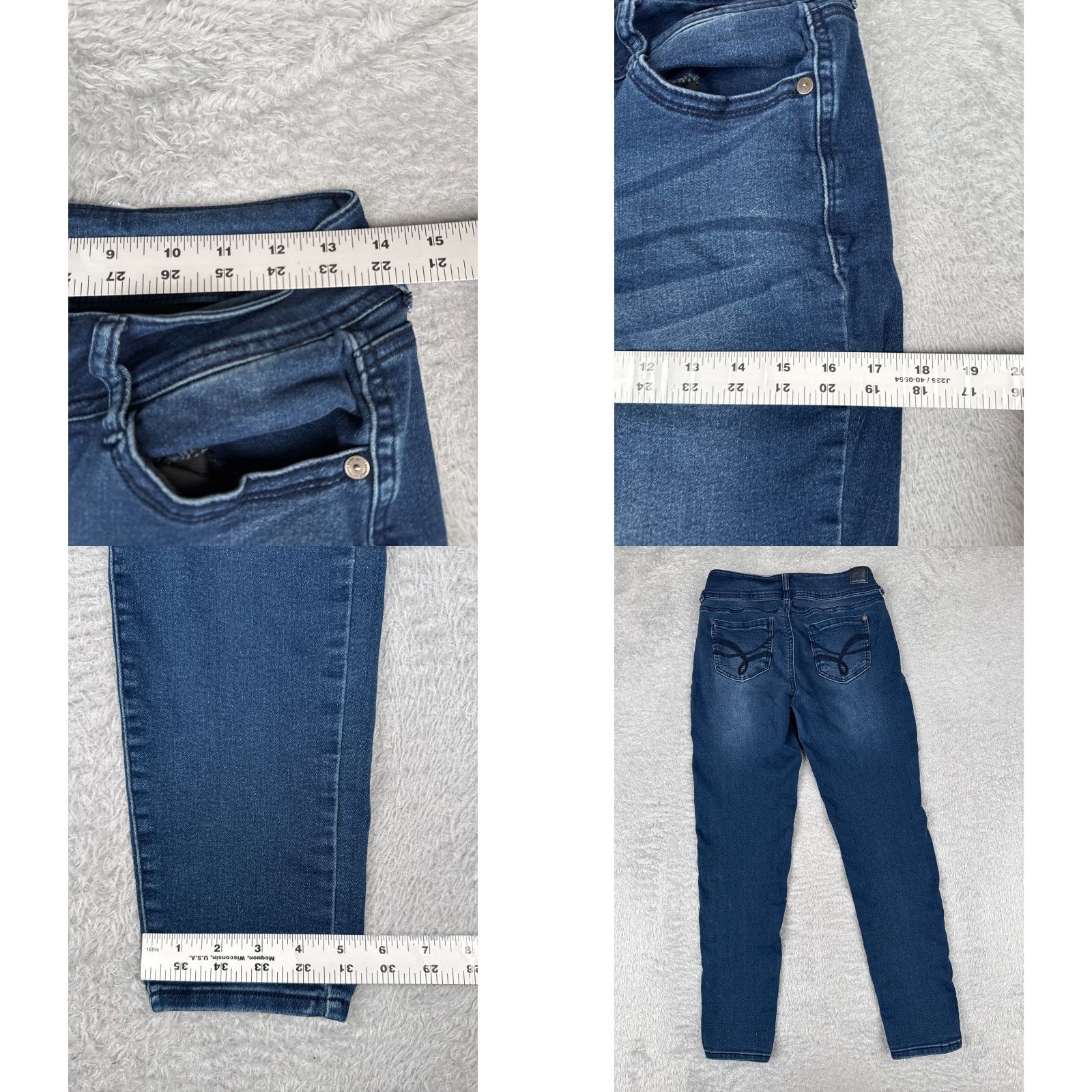 Vintage Wallflower Jeans Juniors 9 Blue Denim Insta Soft Ultra Skinny Low Rise 27x28 Size 30" / US 8 / IT 44 - 9 Thumbnail