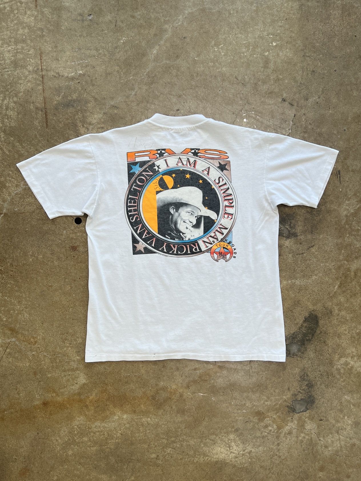 Band Tees Vintage 1991 Signed Ricky Van Shelton Backroads Tee Large Size US L / EU 52-54 / 3 - 2 Thumbnail