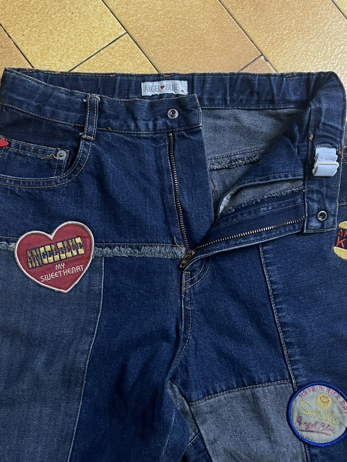Angel Blue VINTAGE Angel Blue Patchwork Denim Jeans Y2K Japanese Brand Size US 26 / EU 42 - 3 Thumbnail